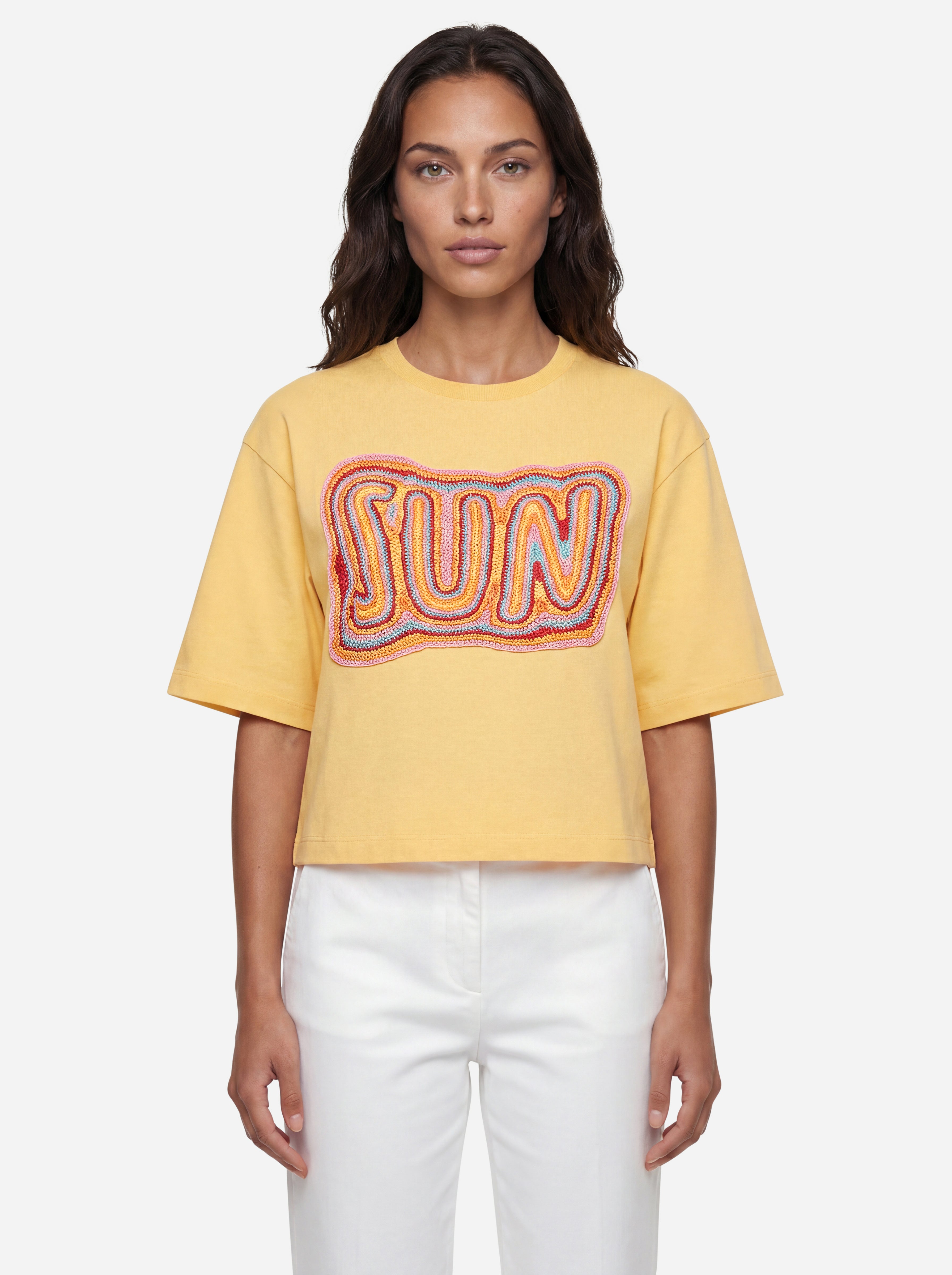 Sportmax T-Shirt mit Gelbe Druck