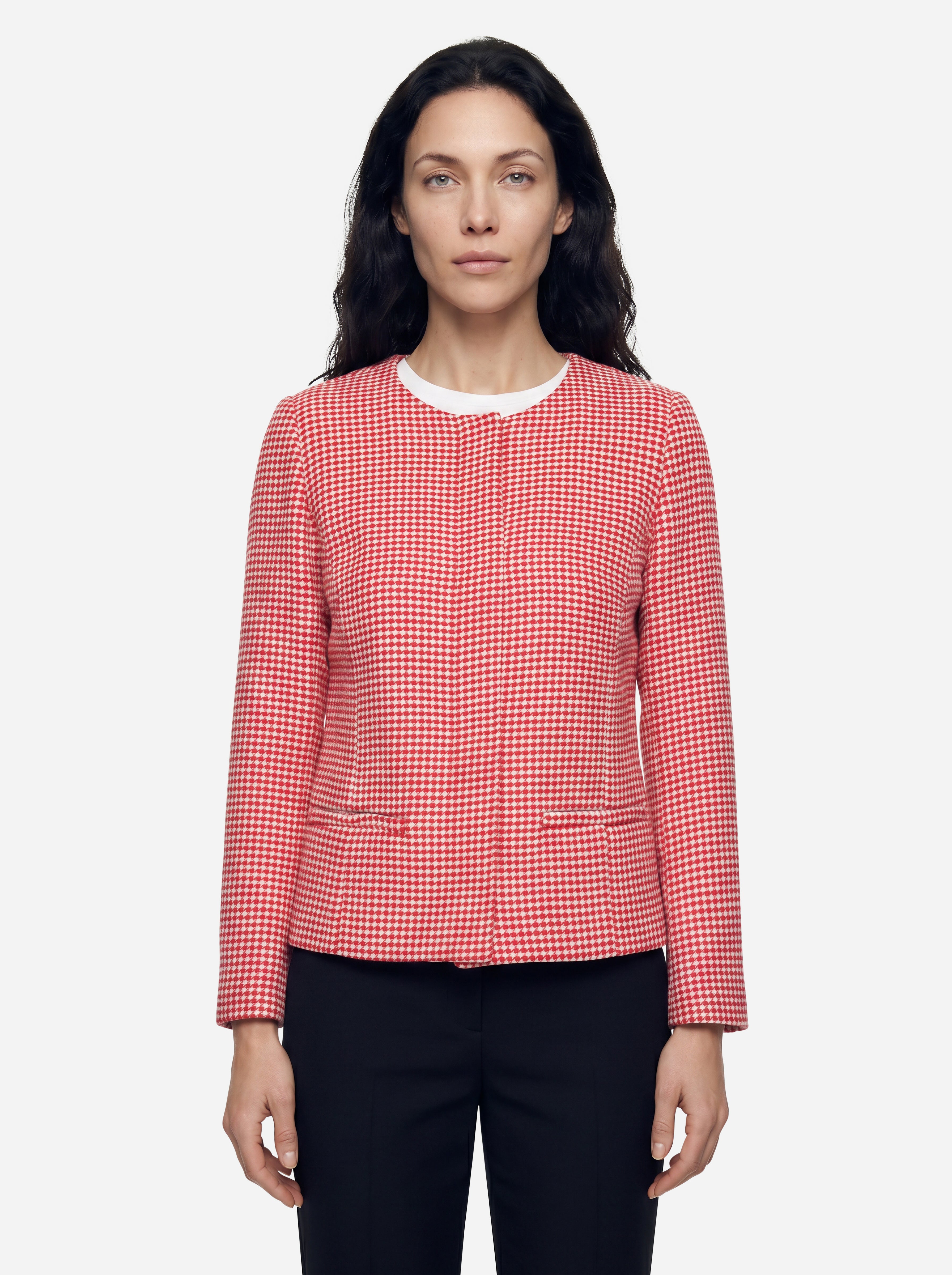 Emme By Marella Blazer in Karomuster Rote und Weiße