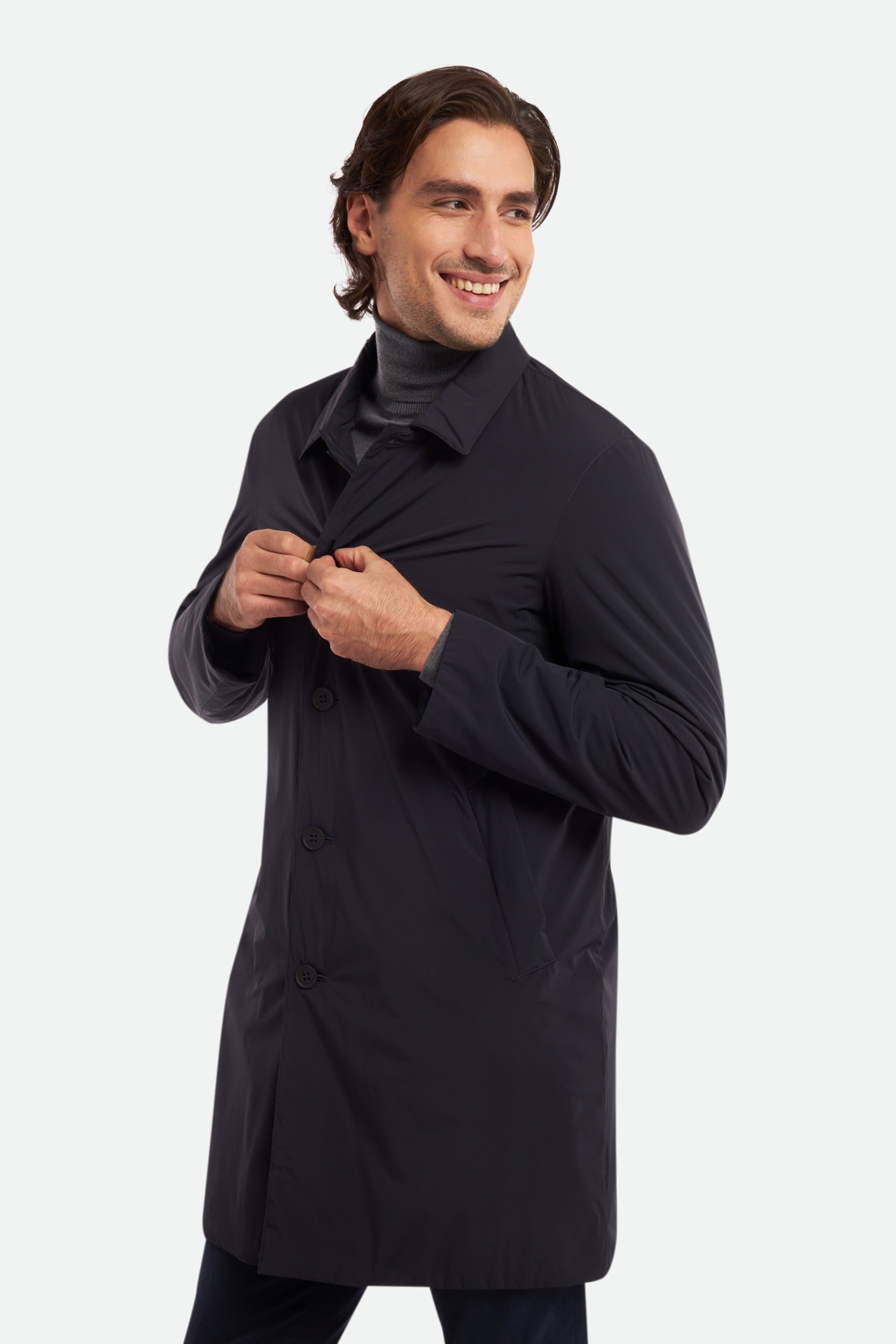 Esemplare Blau einreihiger Trenchcoat