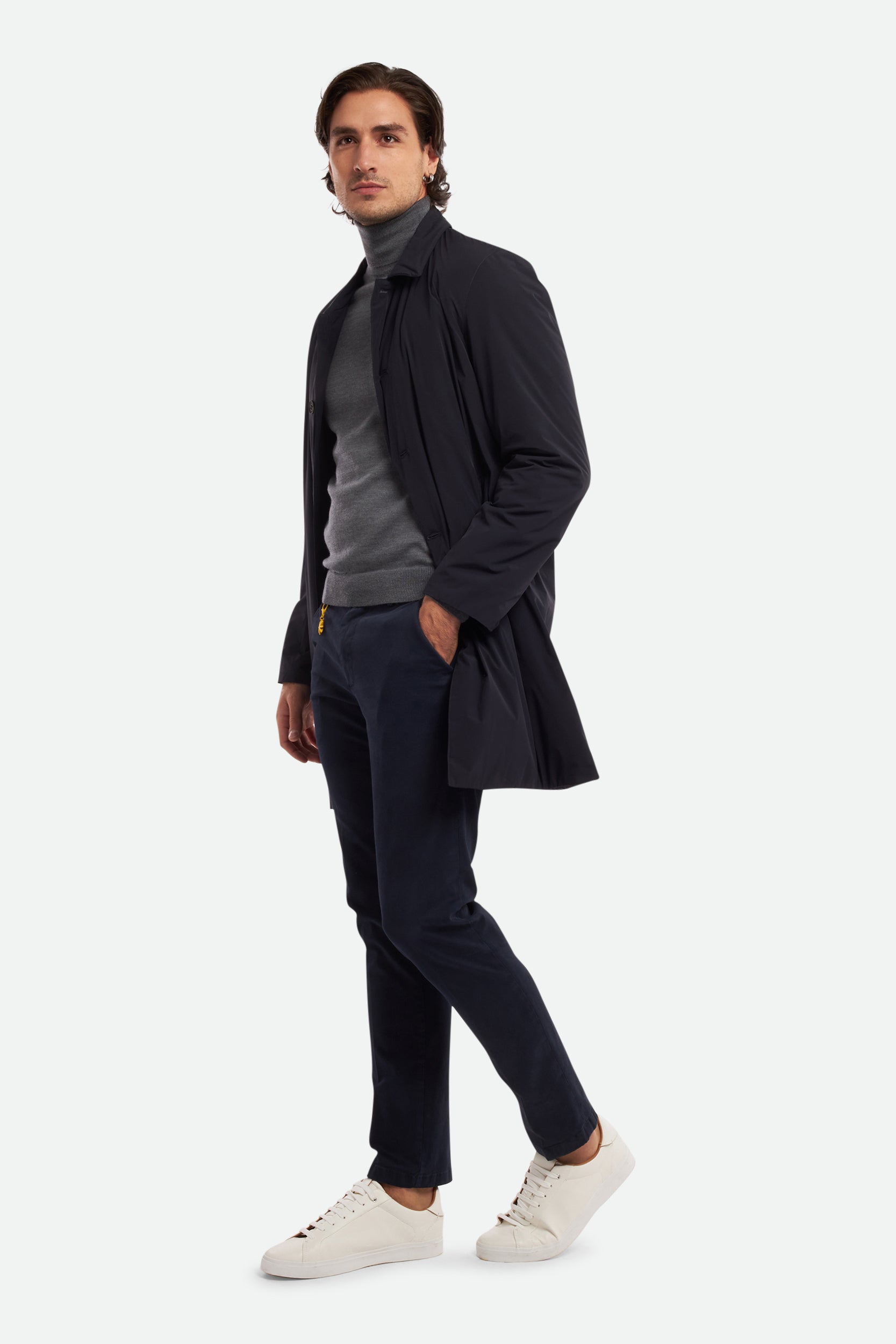 Esemplare Blau einreihiger Trenchcoat