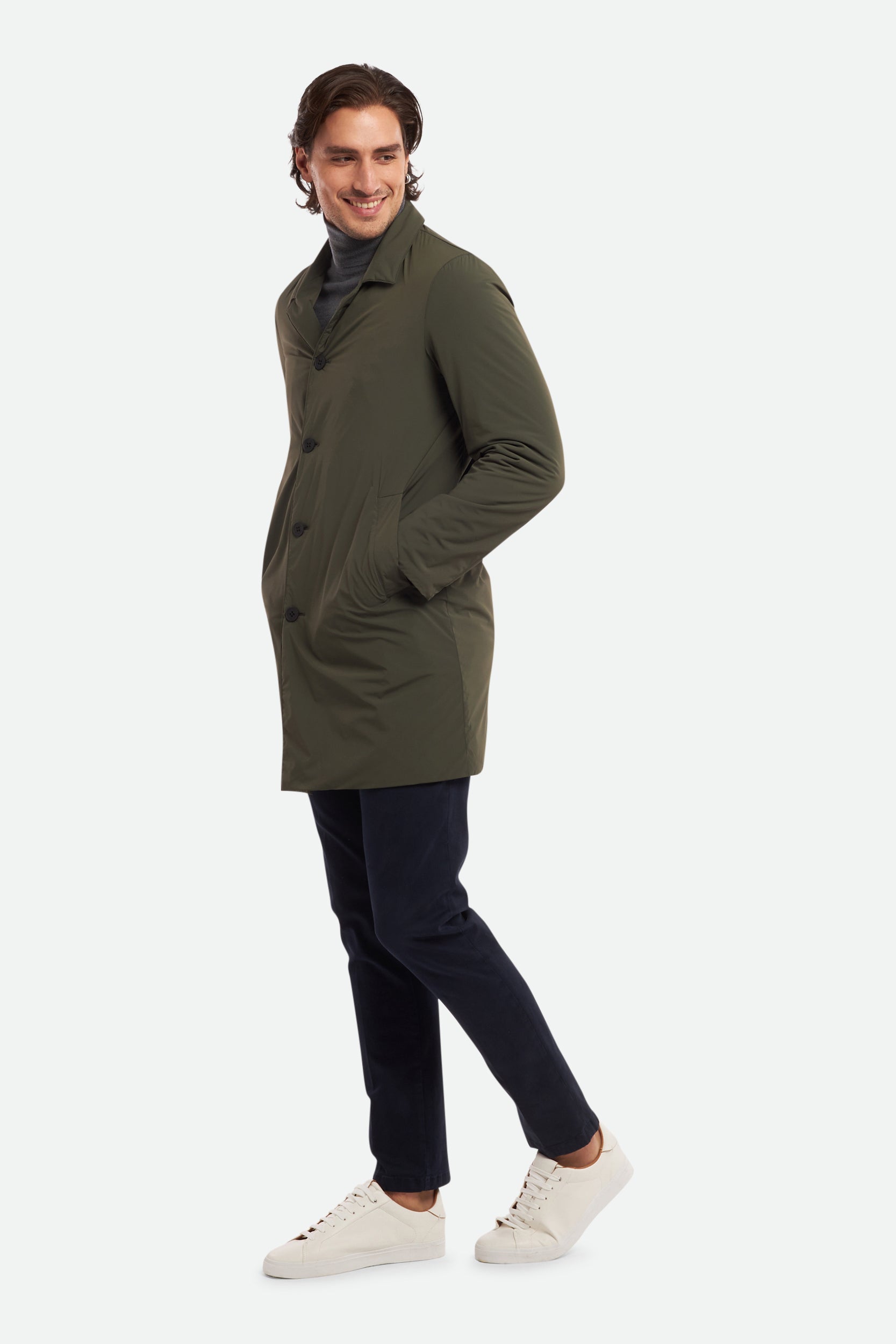 Esemplare Beige einreihiger Trenchcoat