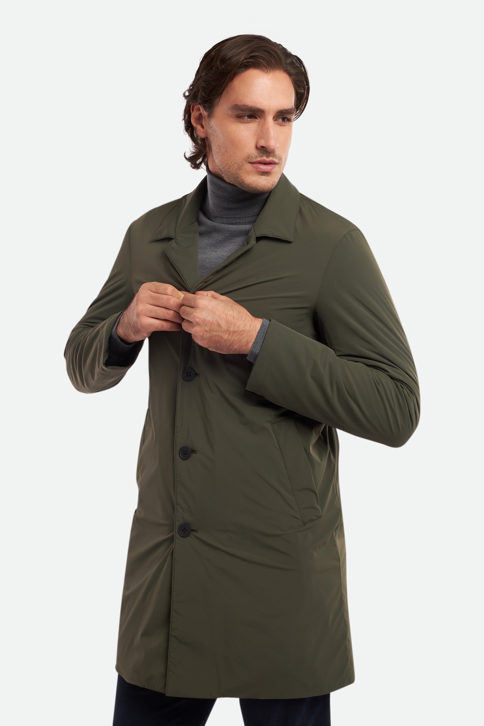 Esemplare Beige einreihiger Trenchcoat