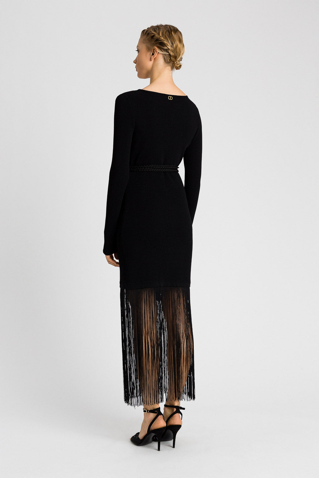 Schwarz Strickkleid Twinset