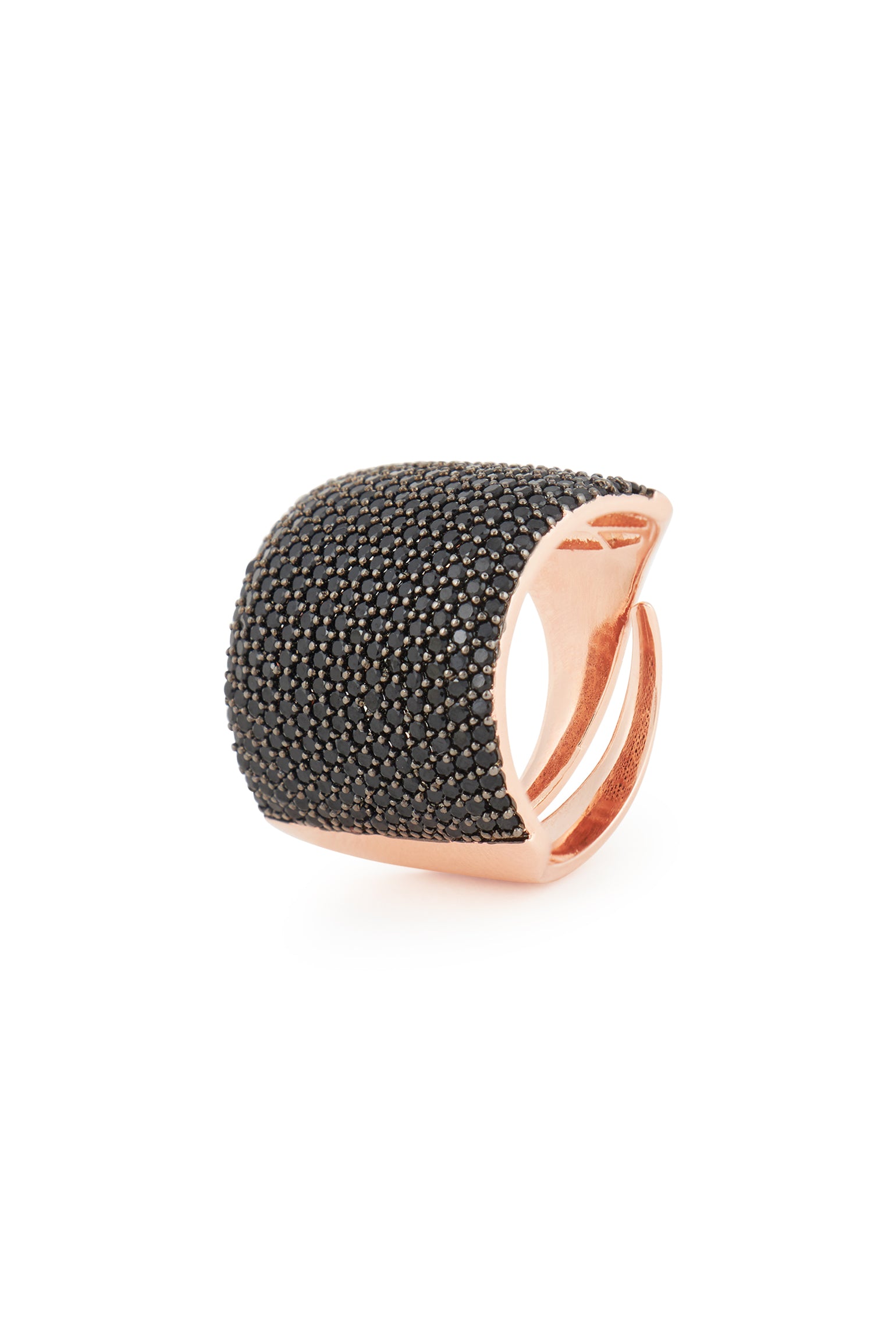 MELUSINA BIJOUX Schwarz Pavé-Schildring