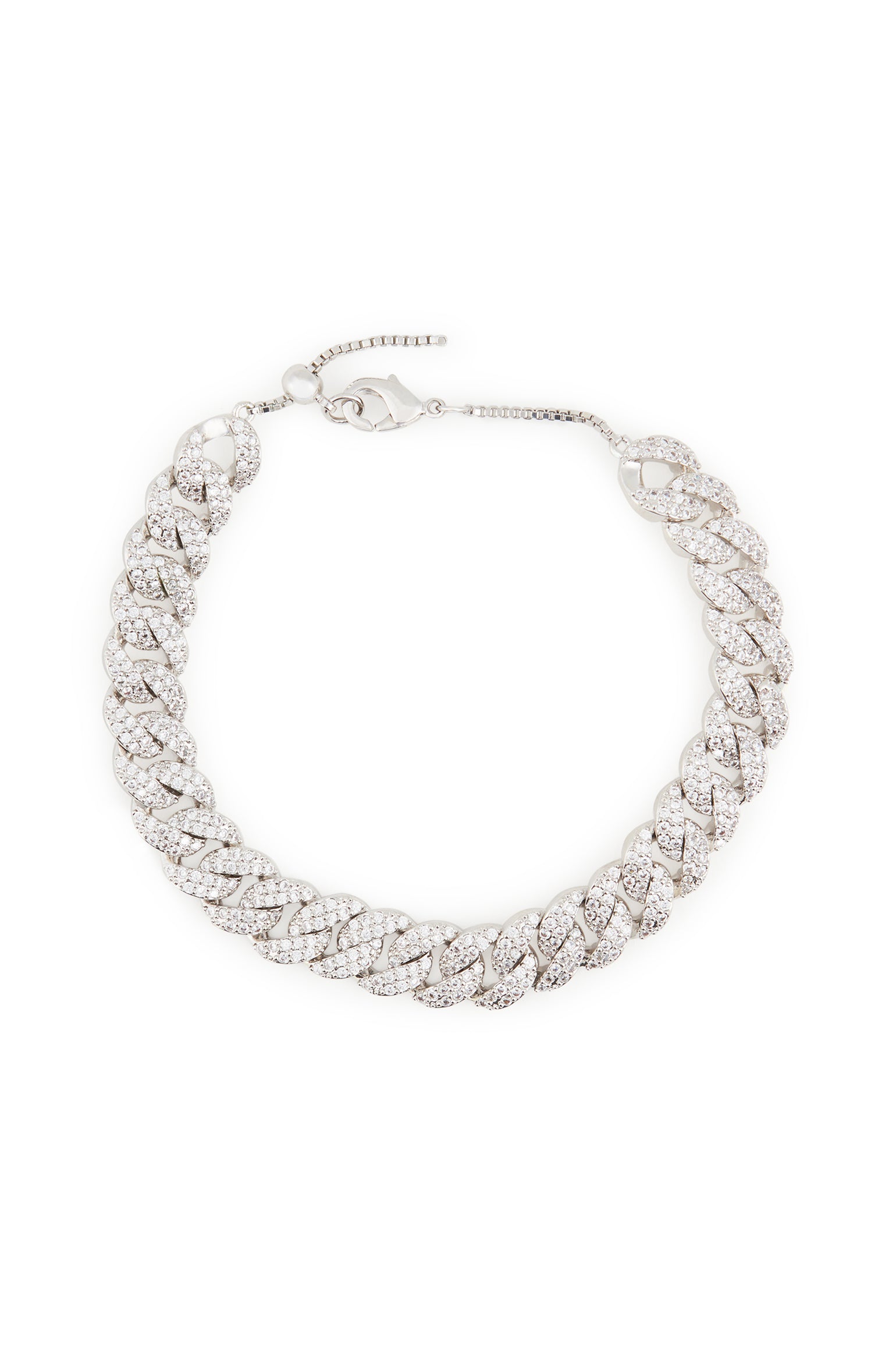 MELUSINA BIJOUX Armband Groumette Rodio con Zirconi