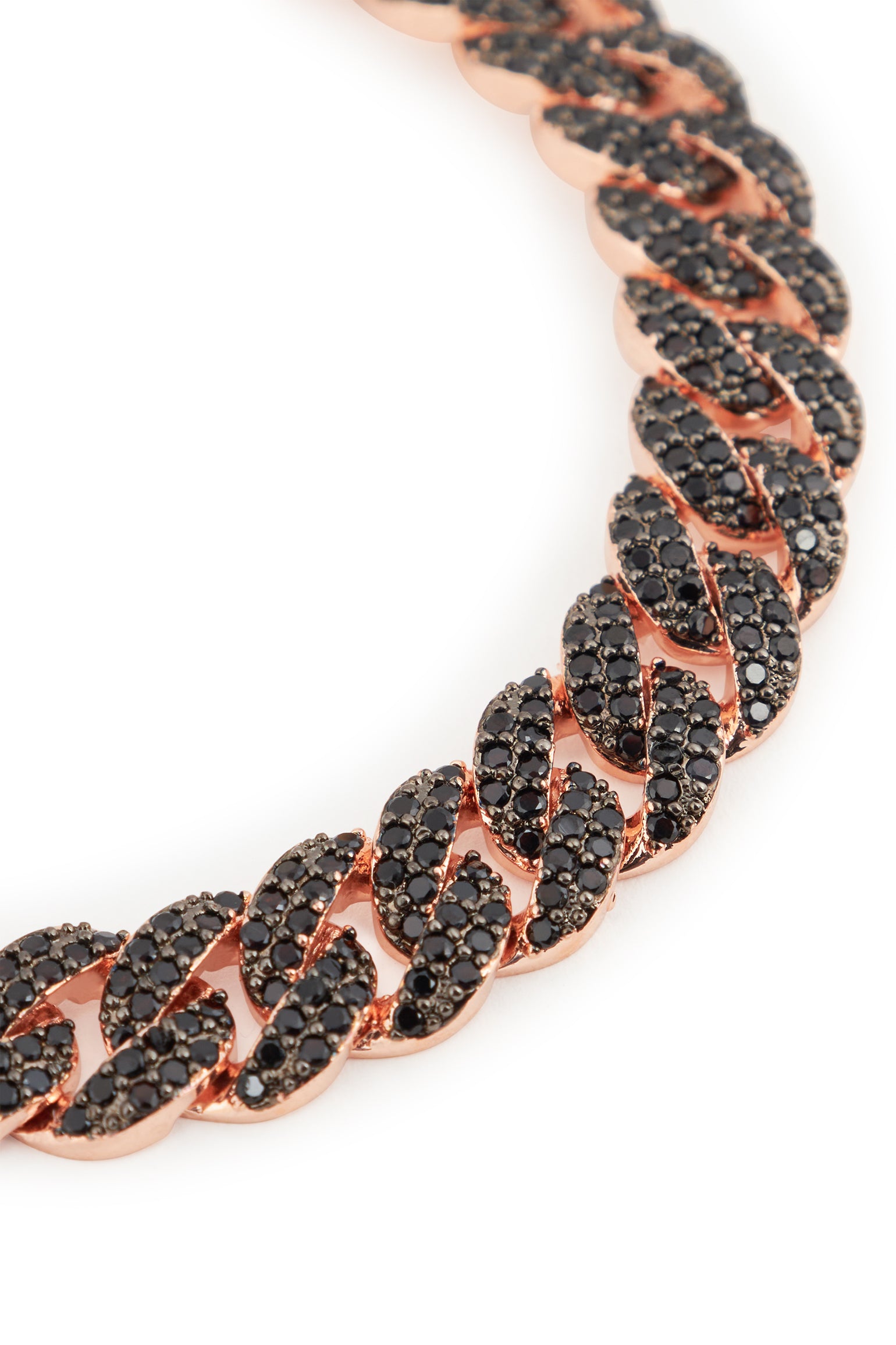 MELUSINA BIJOUX Armband Groumette Schwarz con Zirconi