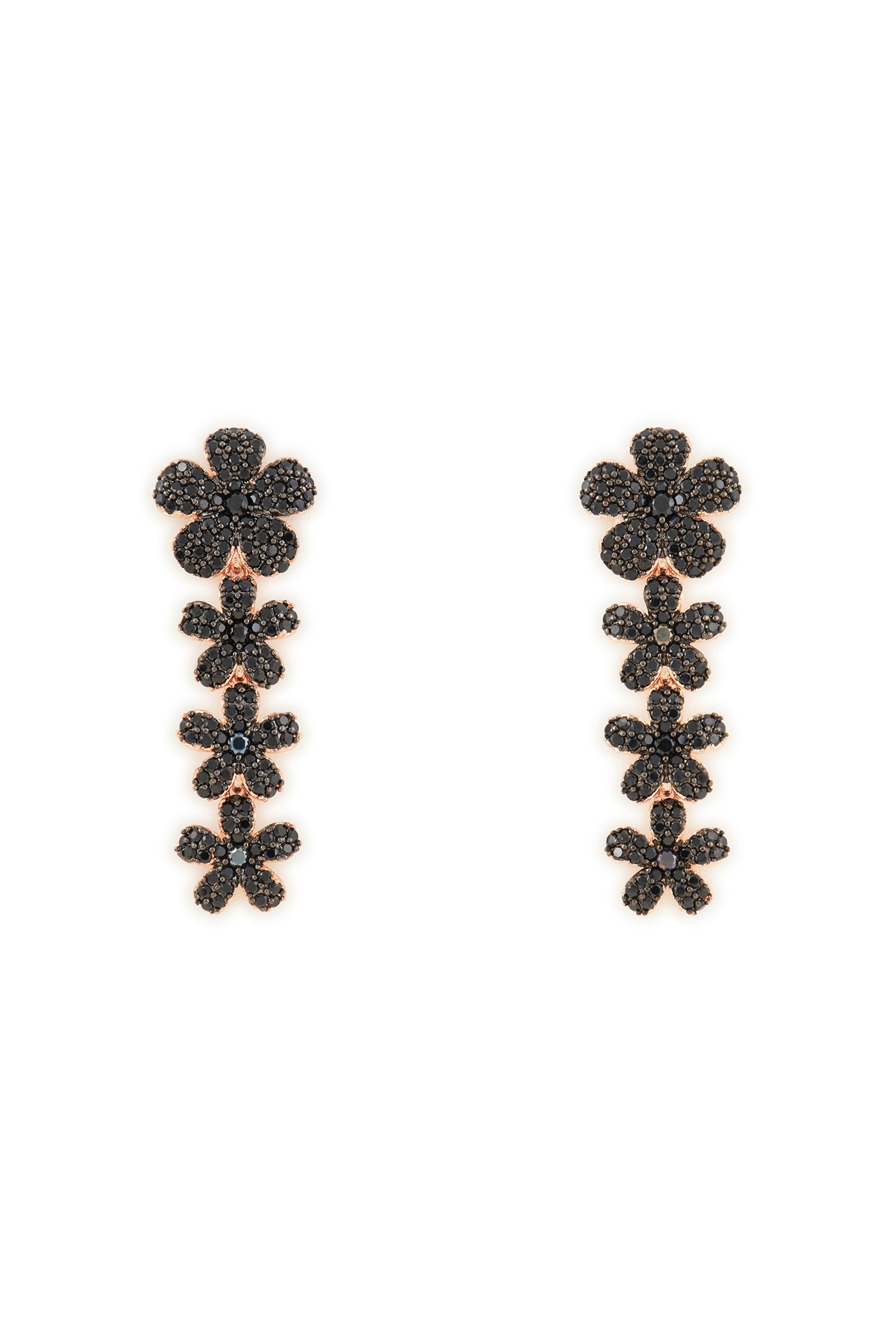 MELUSINA BIJOUX Tropfenohrringe mit schwarzen Blumen