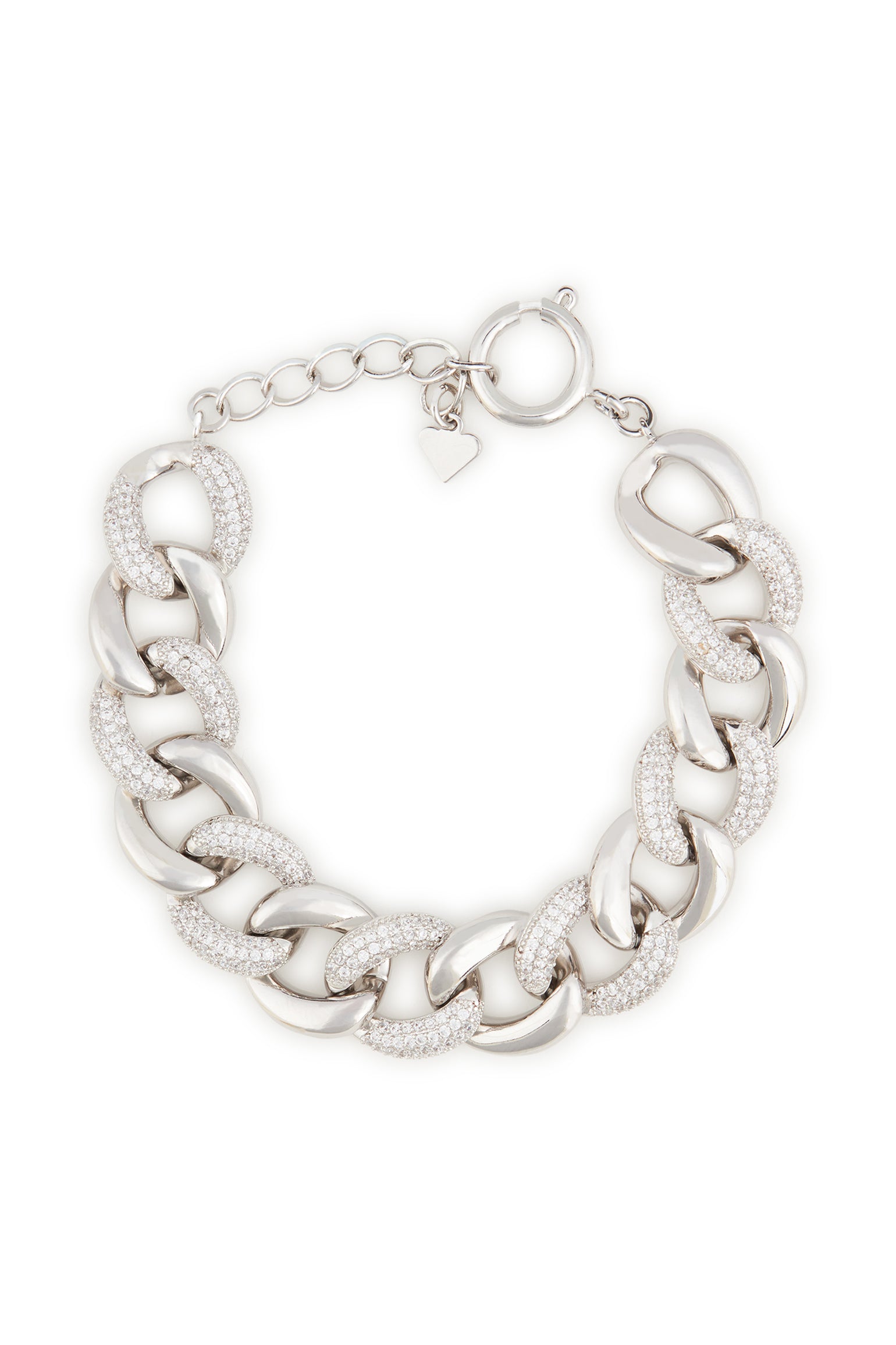 MELUSINA BIJOUX Armband a Catena con Zirconi Rodio