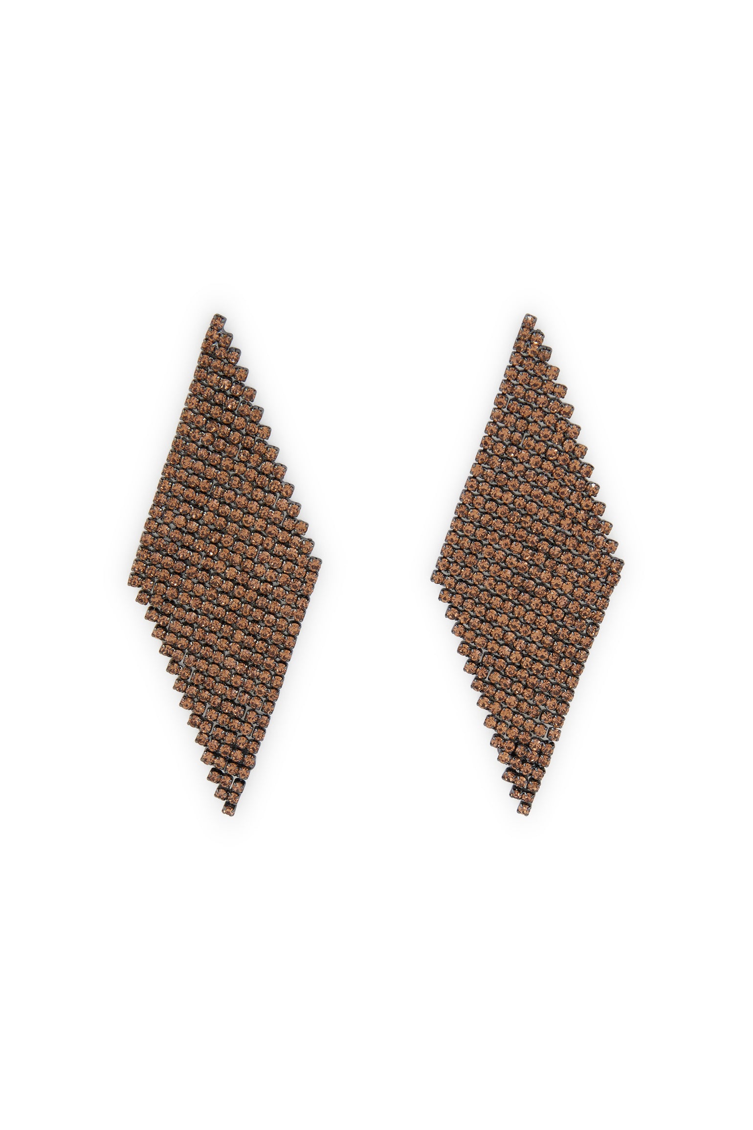 MELUSINA BIJOUX Ohrringe Rhombo mit Strass Champagner