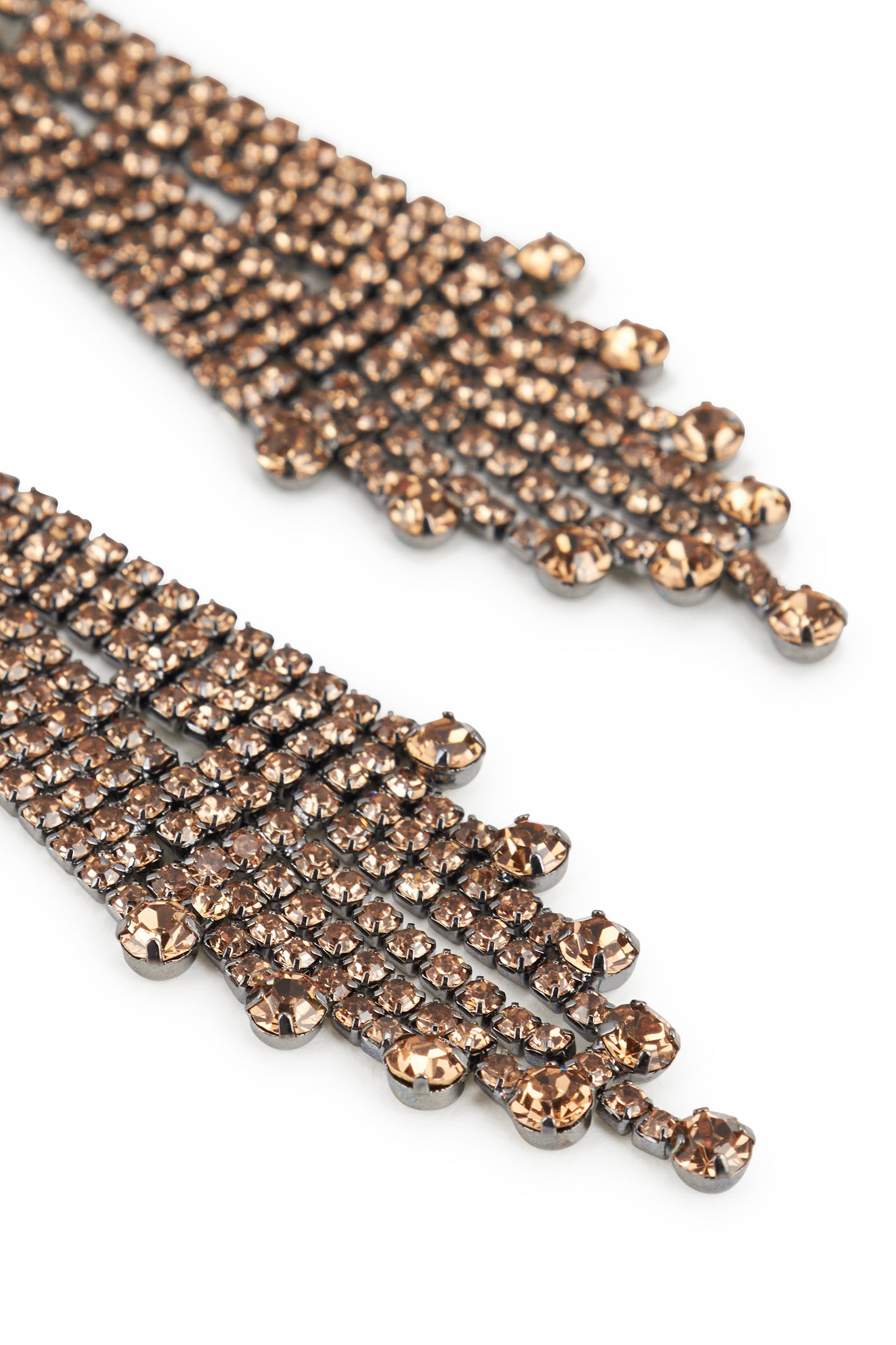 MELUSINA BIJOUX Kronleuchter-Ohrringe mit Champagner-Strasssteinen