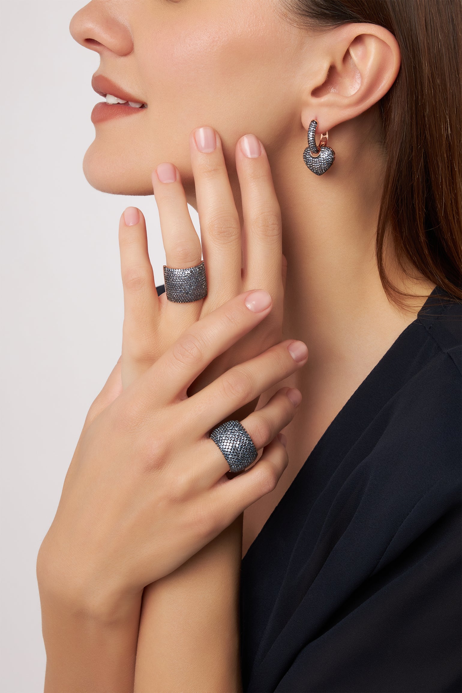 MELUSINA BIJOUX Pavé-Bandring mit Zirkonia Jeans