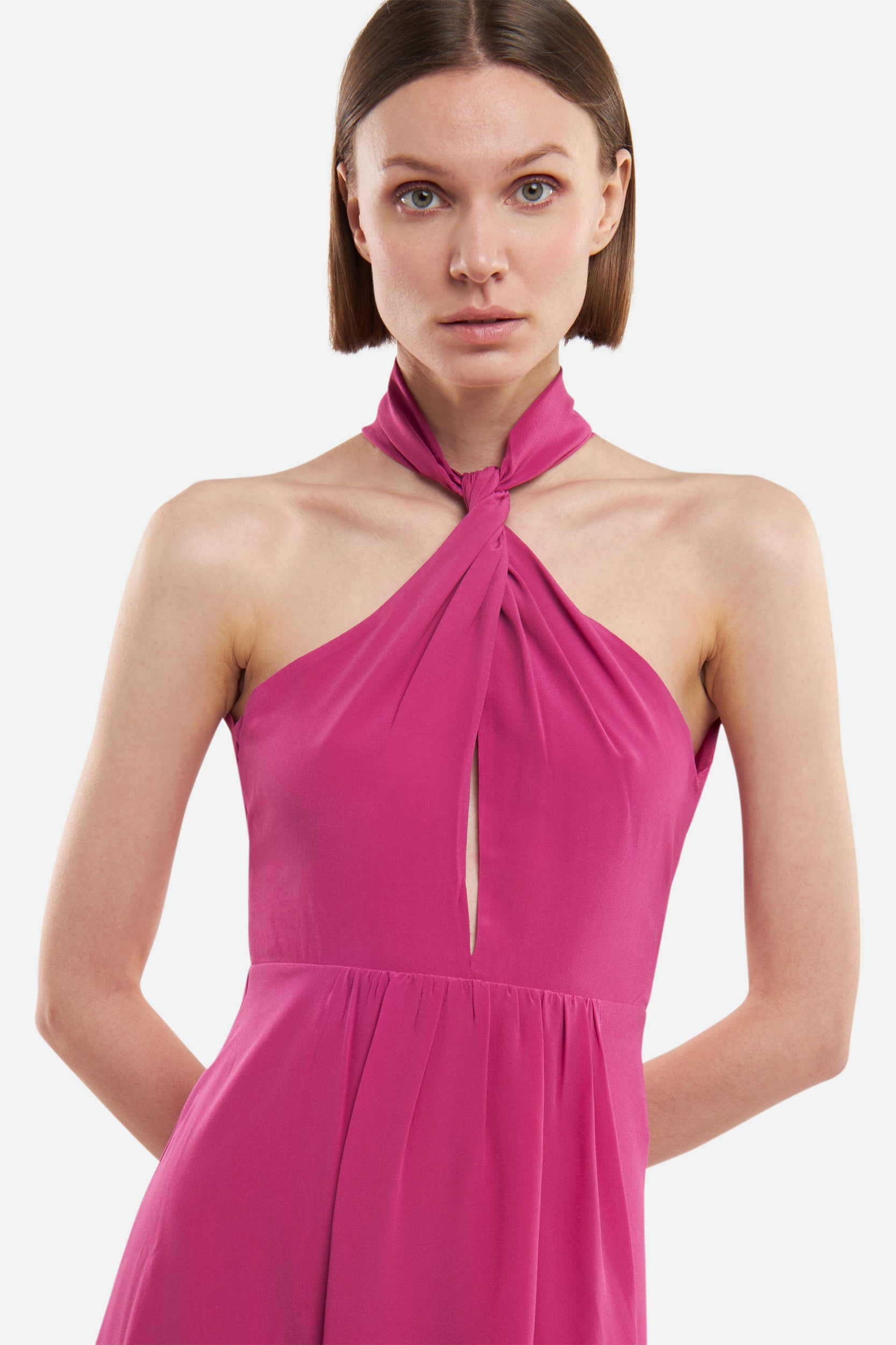 Langes fuchsiafarbenes Kleid von Patrizia Pepe