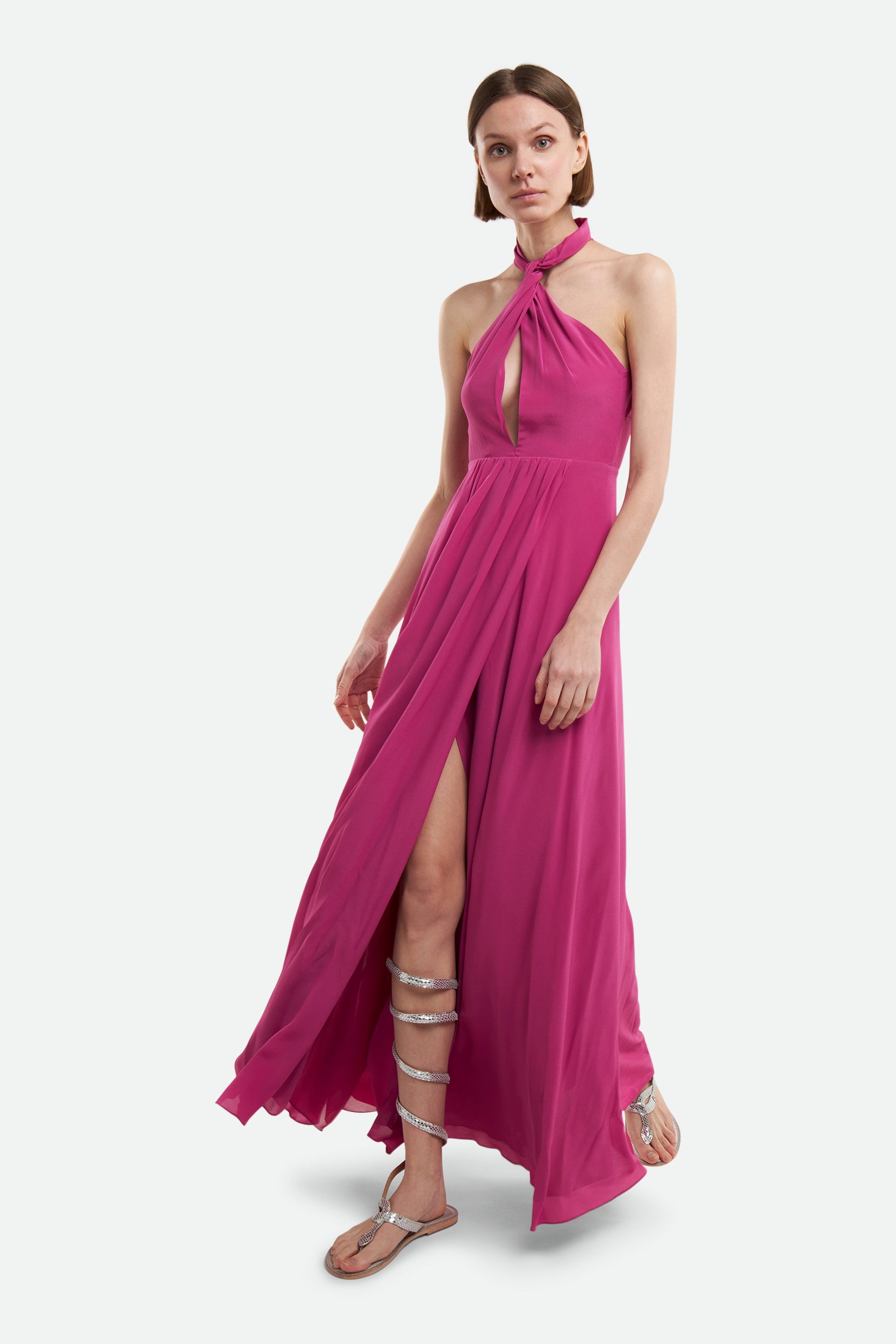 Langes fuchsiafarbenes Kleid von Patrizia Pepe