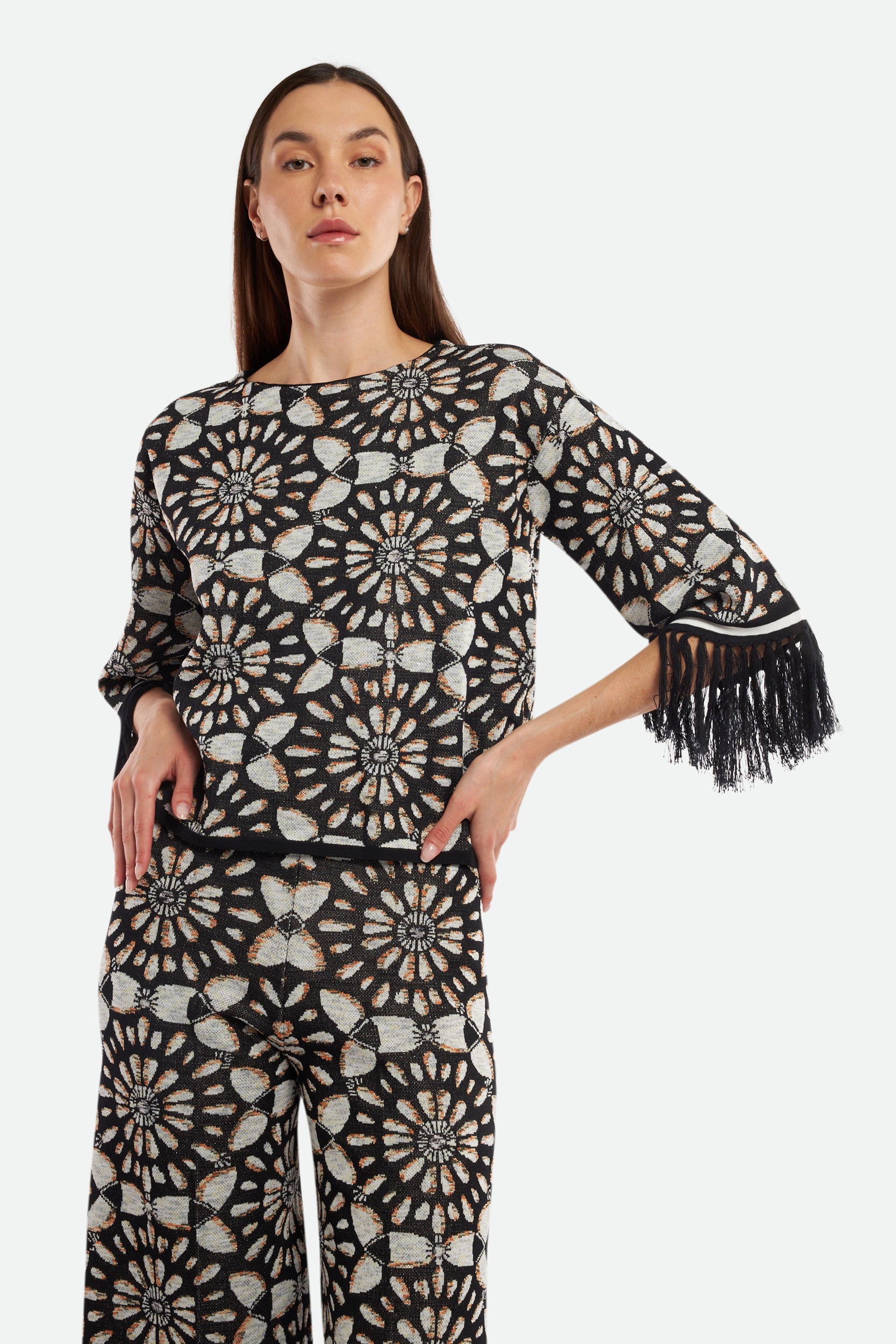 Schwarz Jacquard-Pullover von Twinset