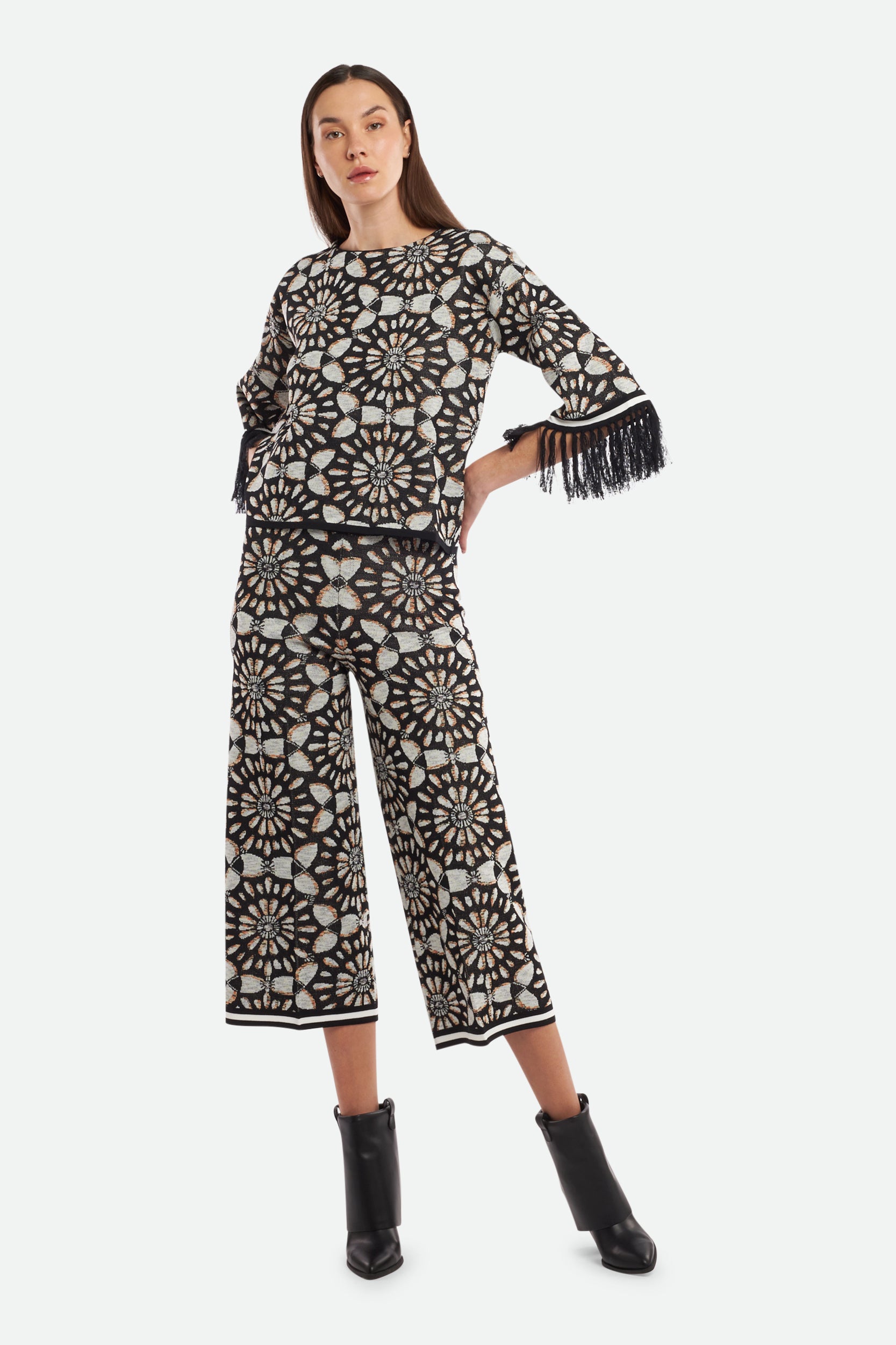 Schwarz Jacquard-Hose von Twinset