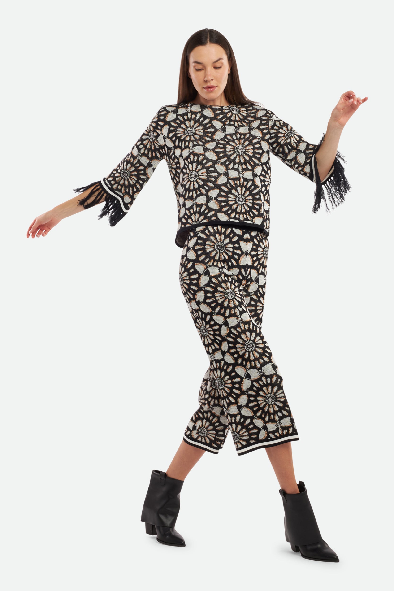 Schwarz Jacquard-Hose von Twinset