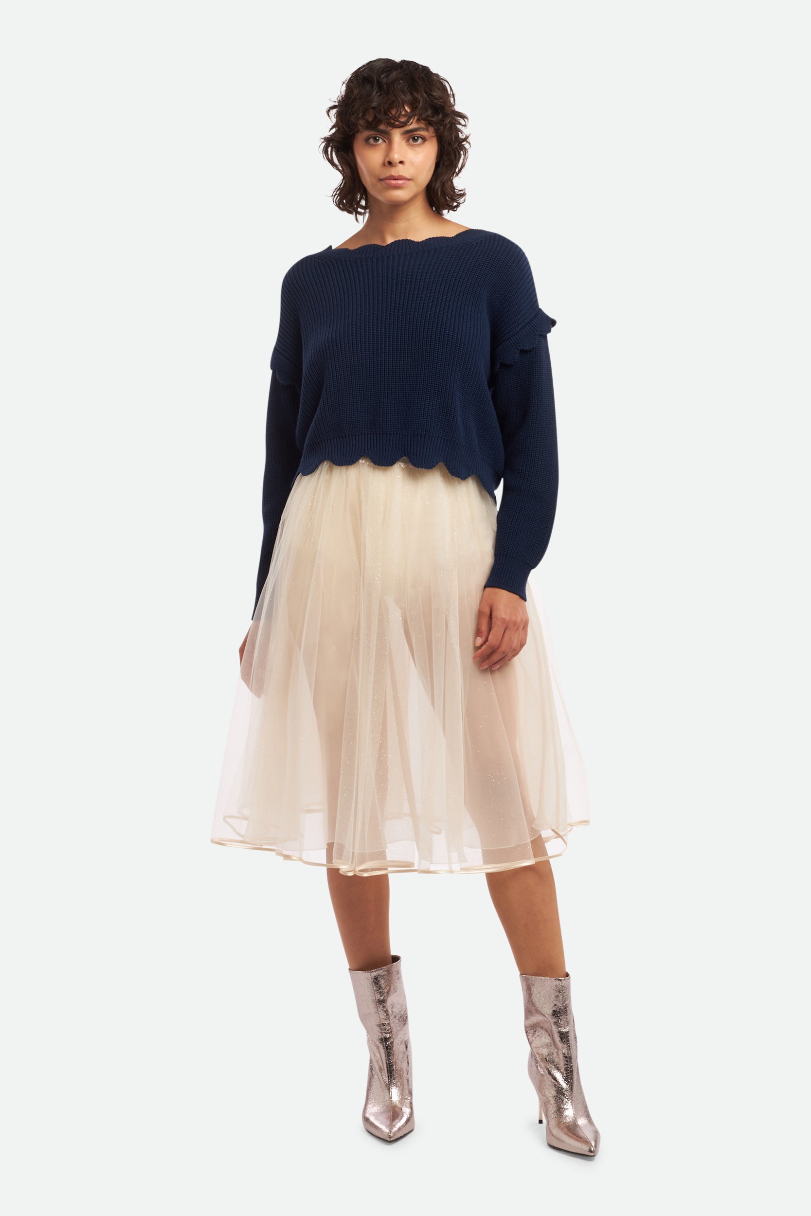 Blau kastenförmiges Hemd Twinset