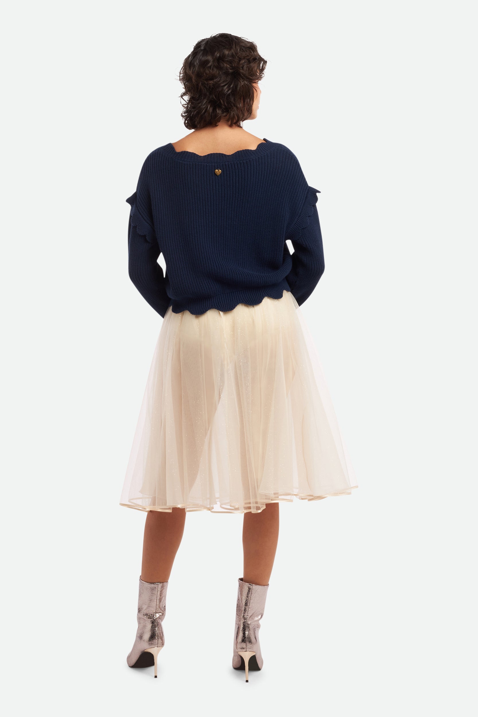 Blau kastenförmiges Hemd Twinset