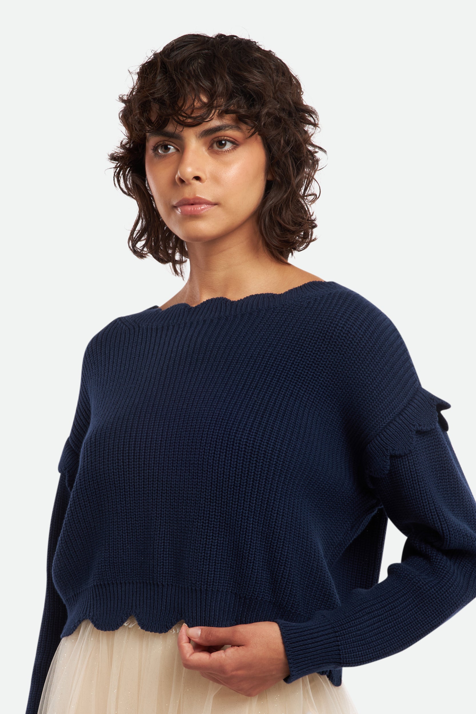 Blau kastenförmiges Hemd Twinset