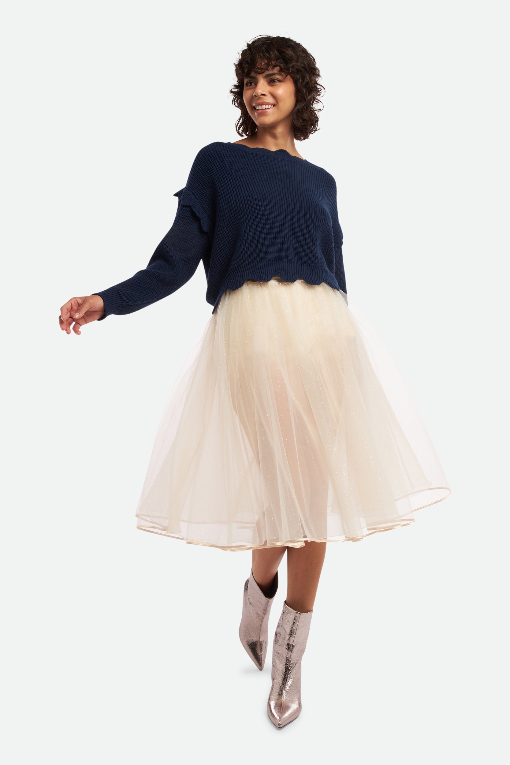 Blau kastenförmiges Hemd Twinset