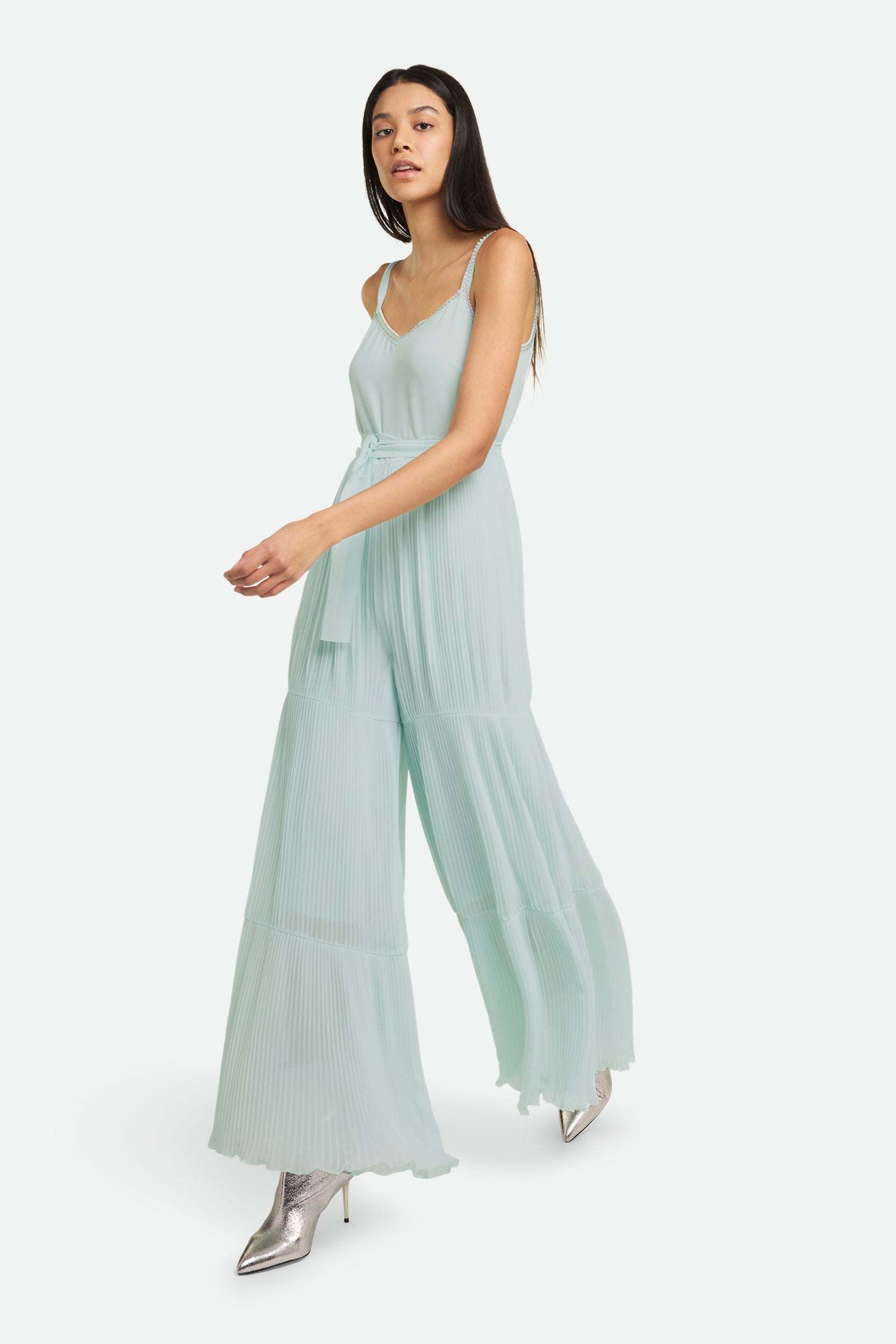 Langer hellblauer Trainingsanzug Twinset