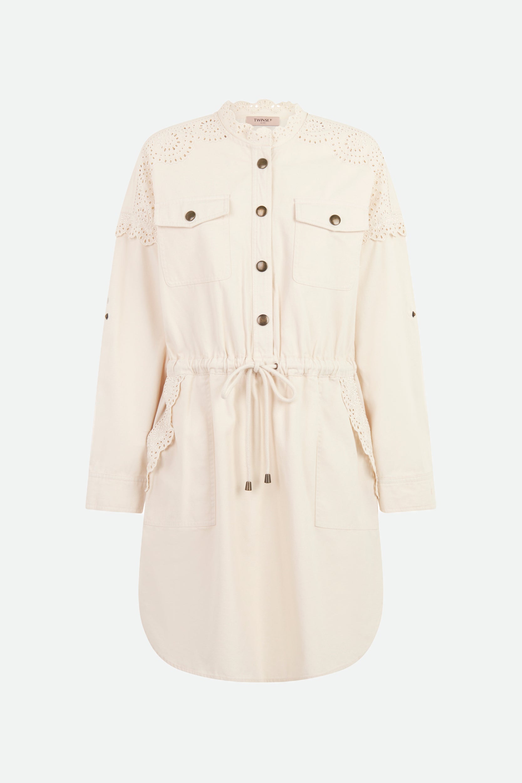 Twinset Kleid aus Weiße Canvas