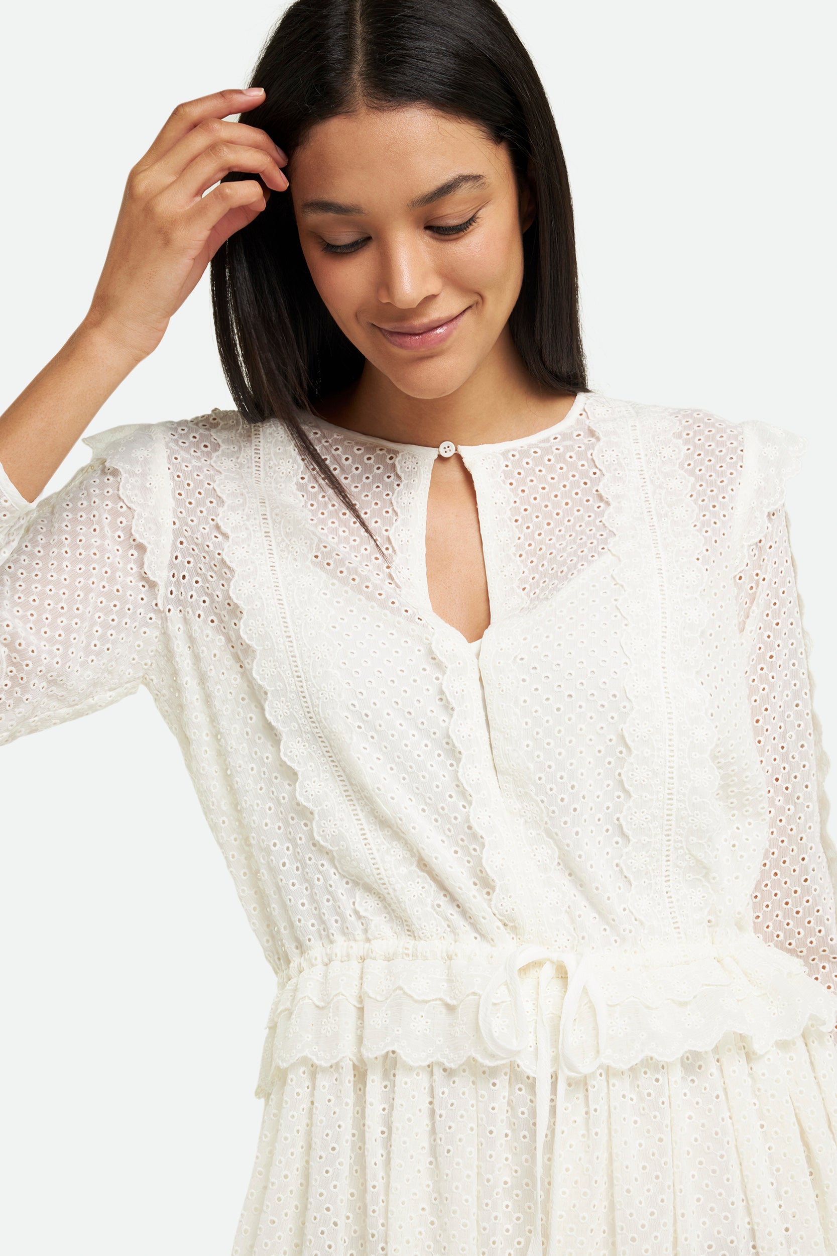 Weiße besticktes Kleid Twinset