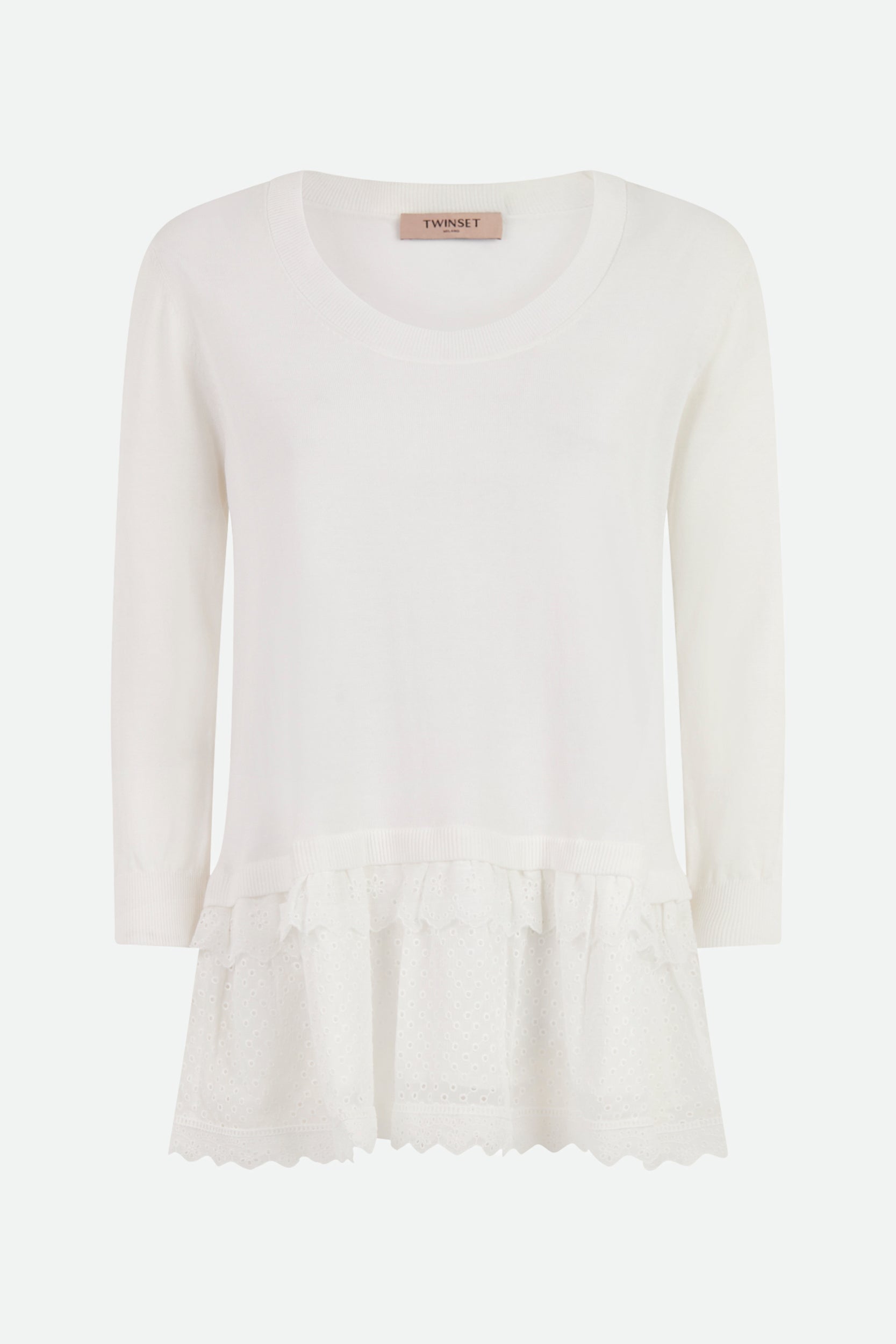 Weiße Sangallo-Trikot von Twinset