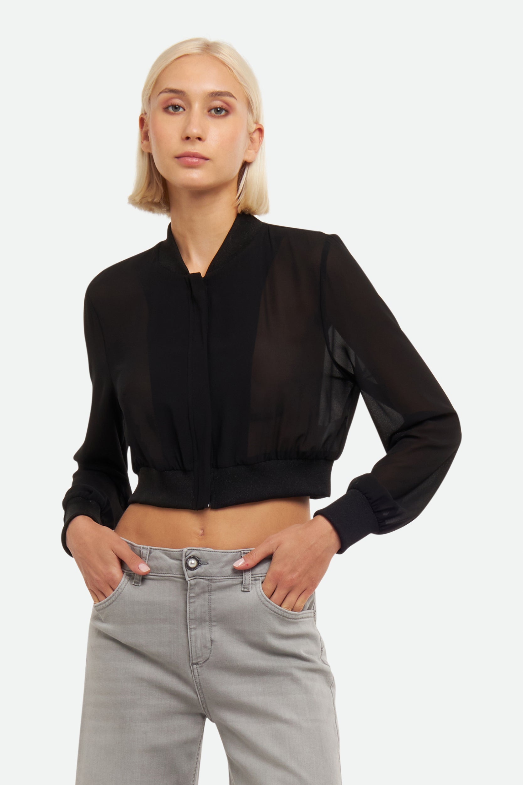 Liu Jo Schwarz transparentes Sweatshirt