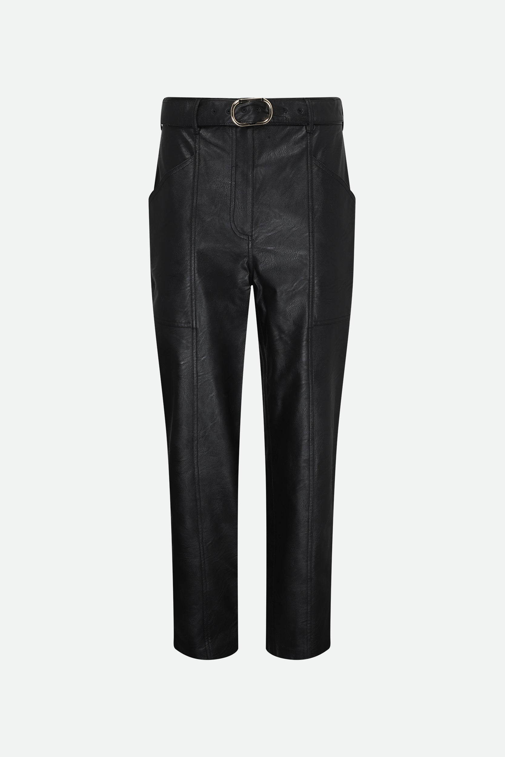 Twinset Schwarze Lederlook-Hosen