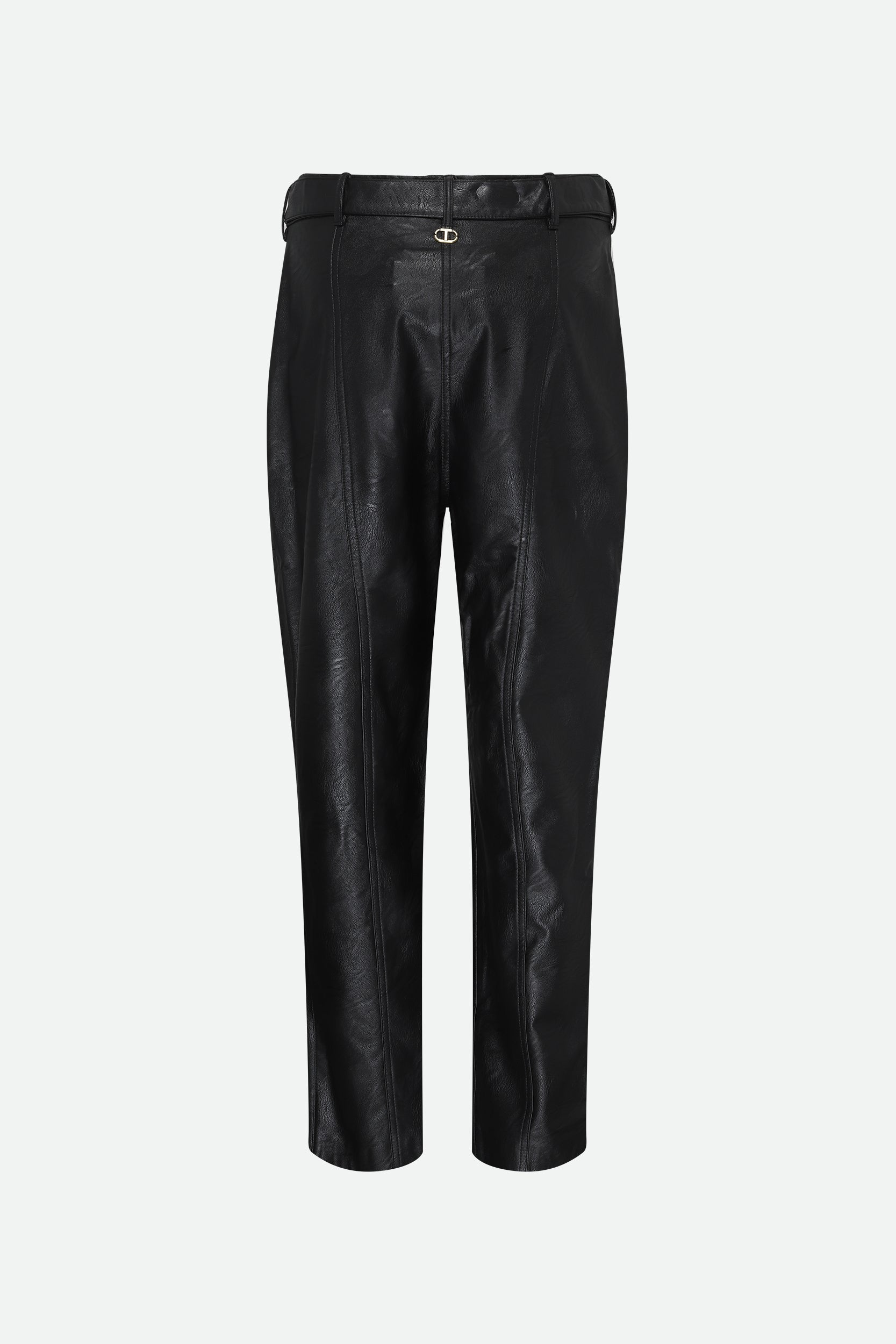 Twinset Schwarze Lederlook-Hosen