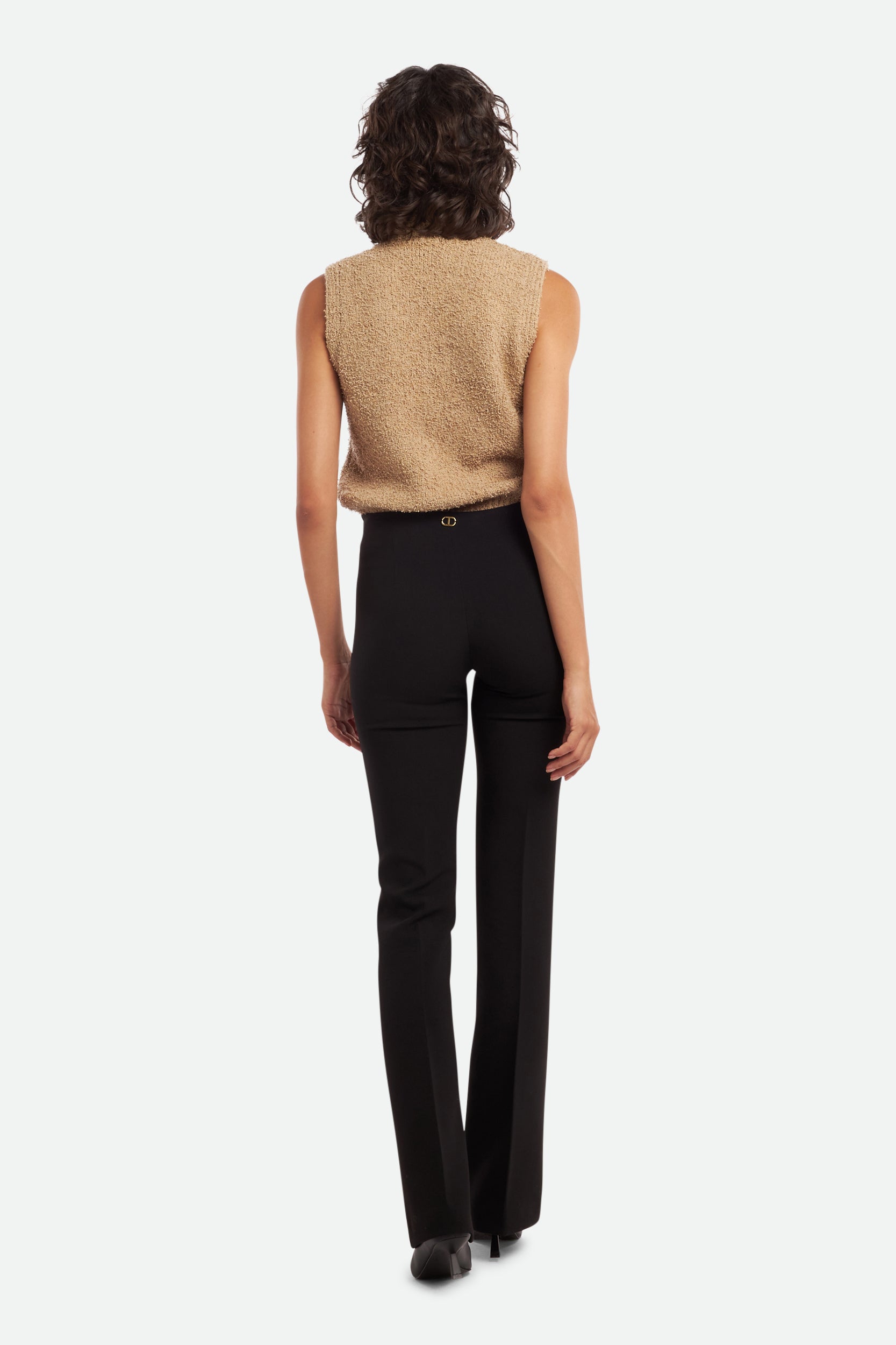 Schwarz Techno-Hose mit hohem Bund Twinset