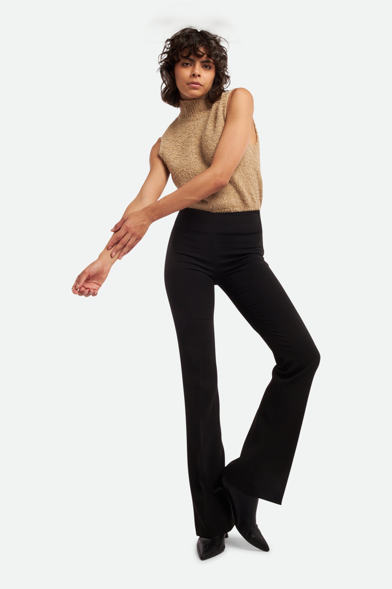 Schwarz Techno-Hose mit hohem Bund Twinset