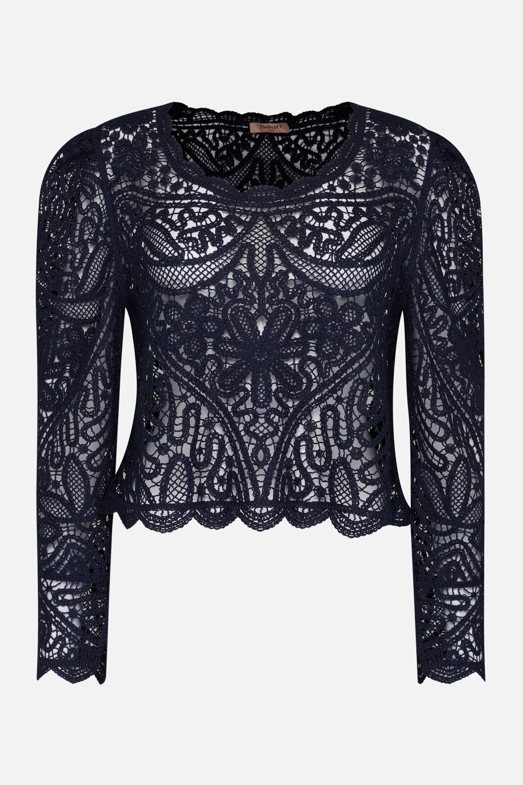 Twinset Häkelpullover Blau