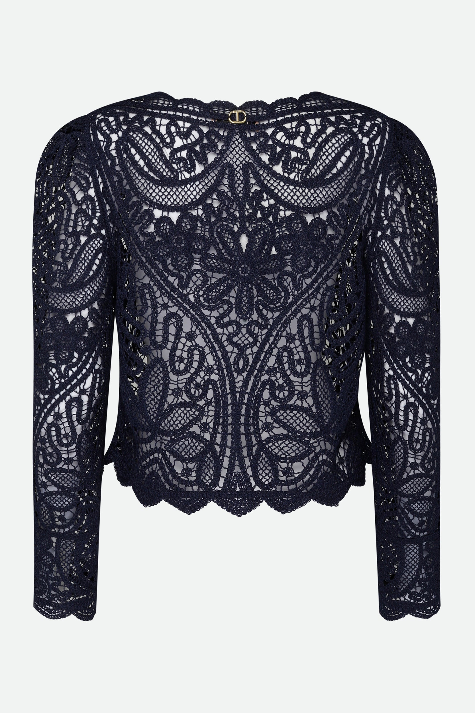 Twinset Häkelpullover Blau