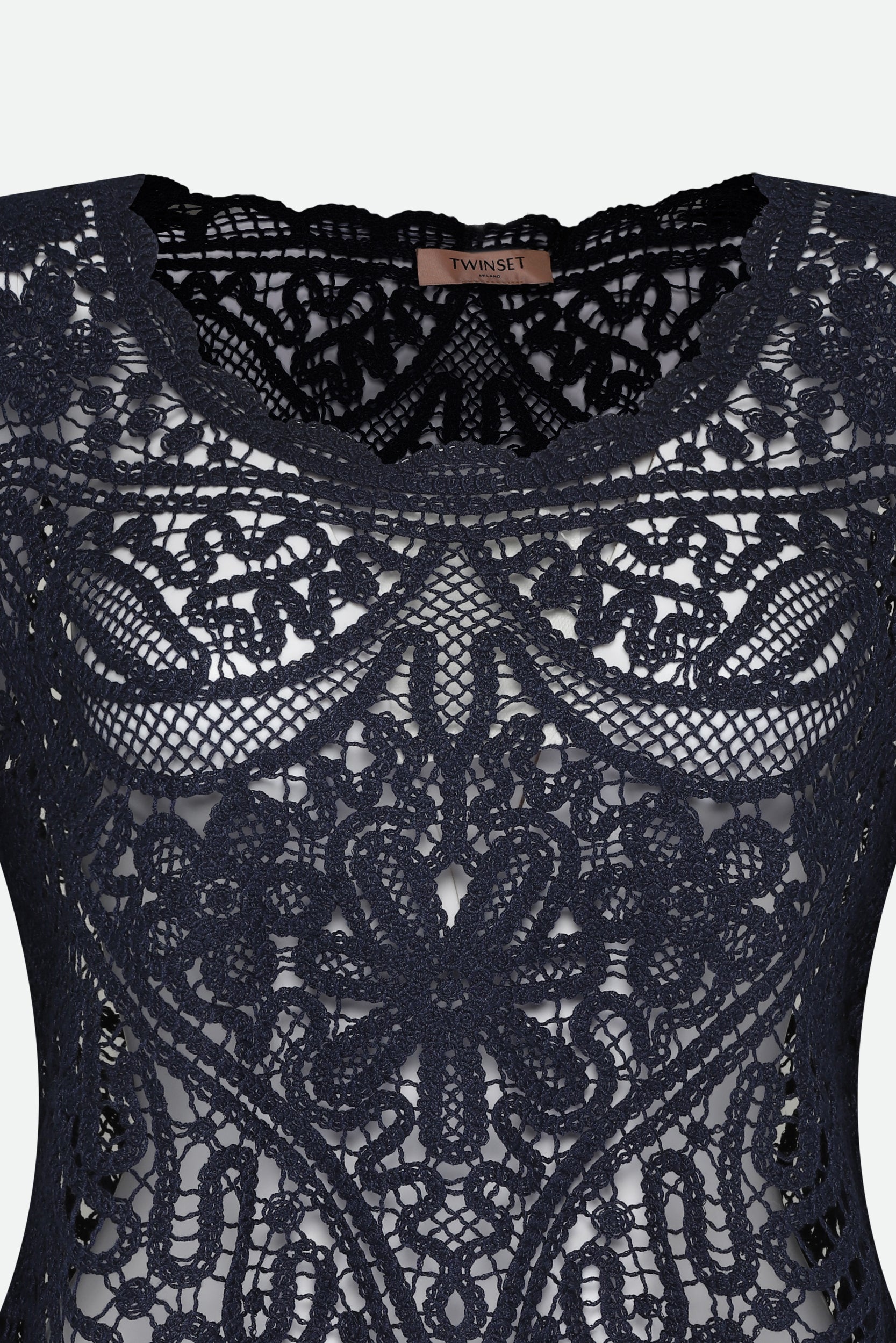 Twinset Häkelpullover Blau