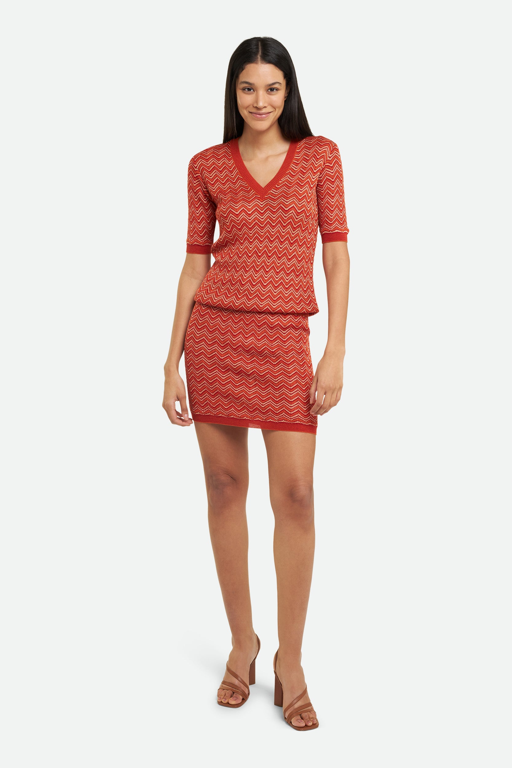 M Missoni Rote Midikleid