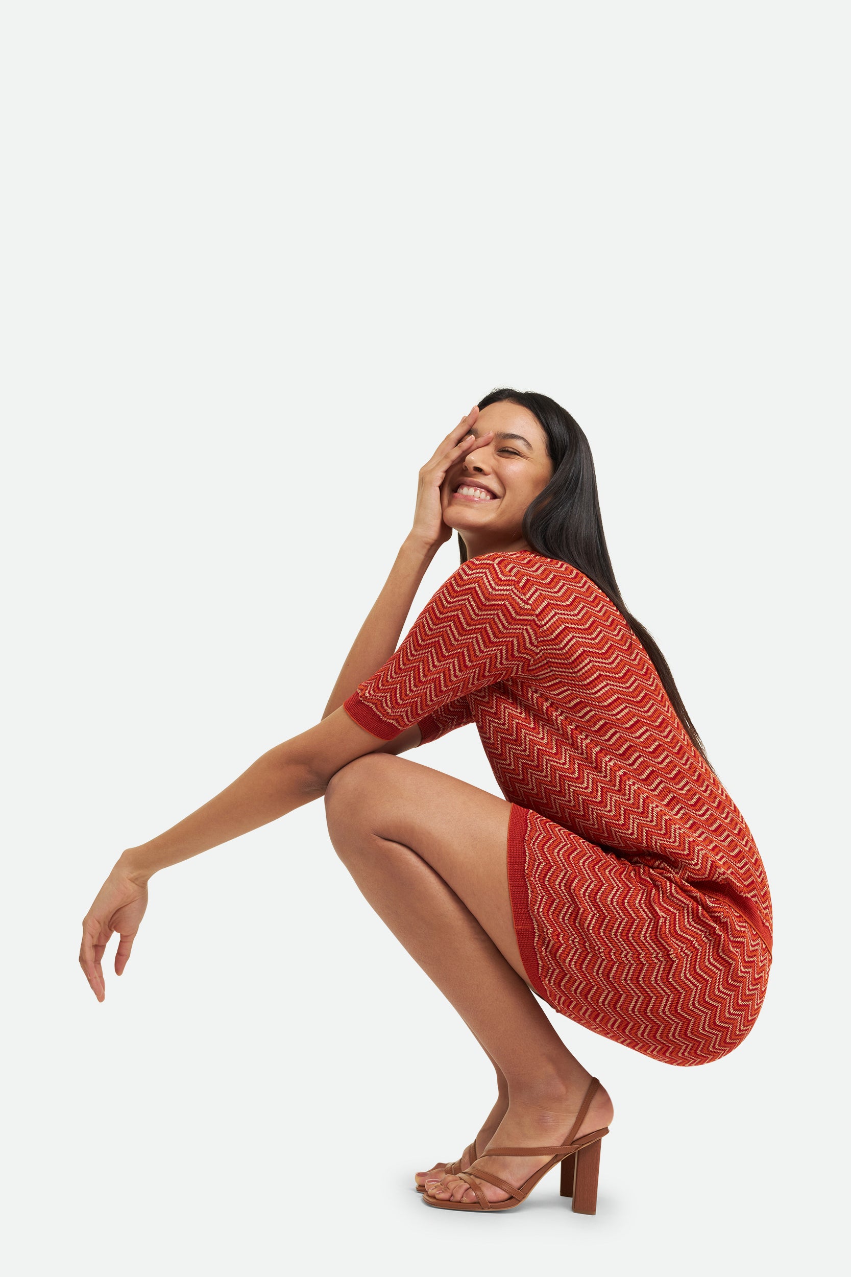 M Missoni Rote Midikleid