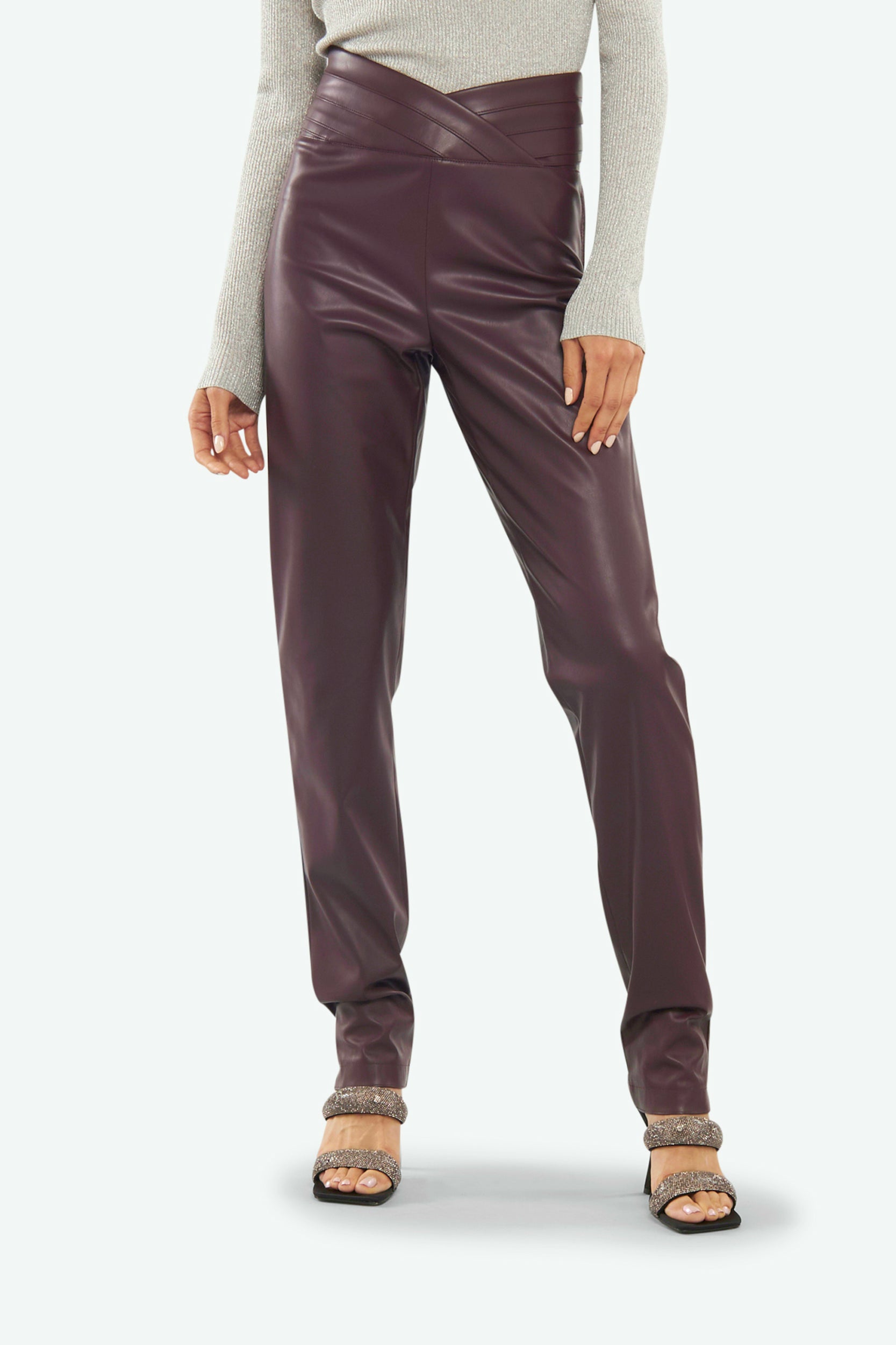 Patrizia Pepe Lila Kunstlederhose