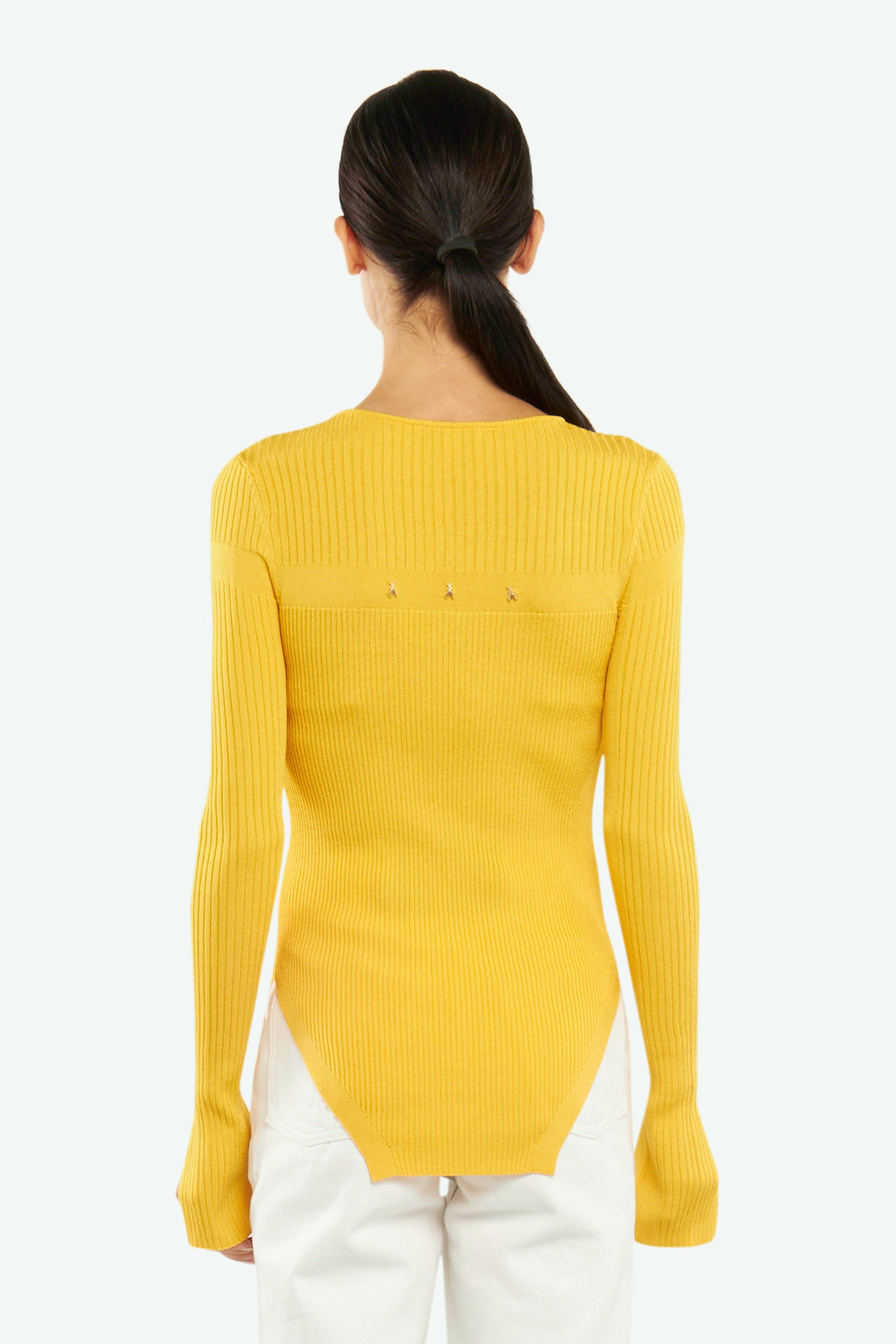 Gelbe gerippter Pullover Patrizia Pepe