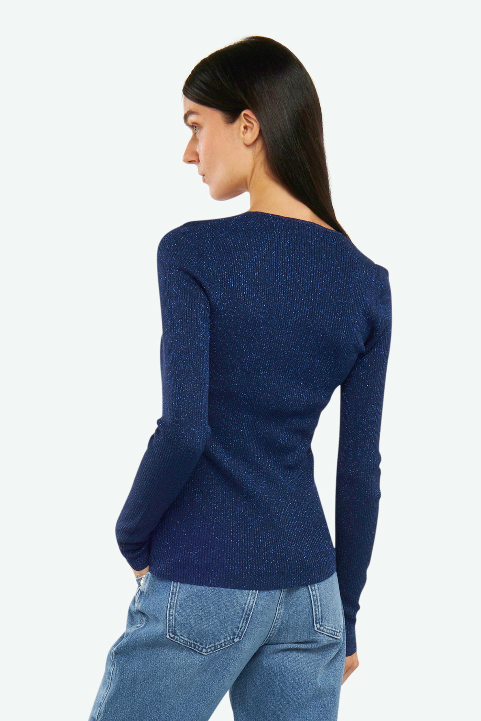 Patrizia Pepe Navy Lurex-Pullover