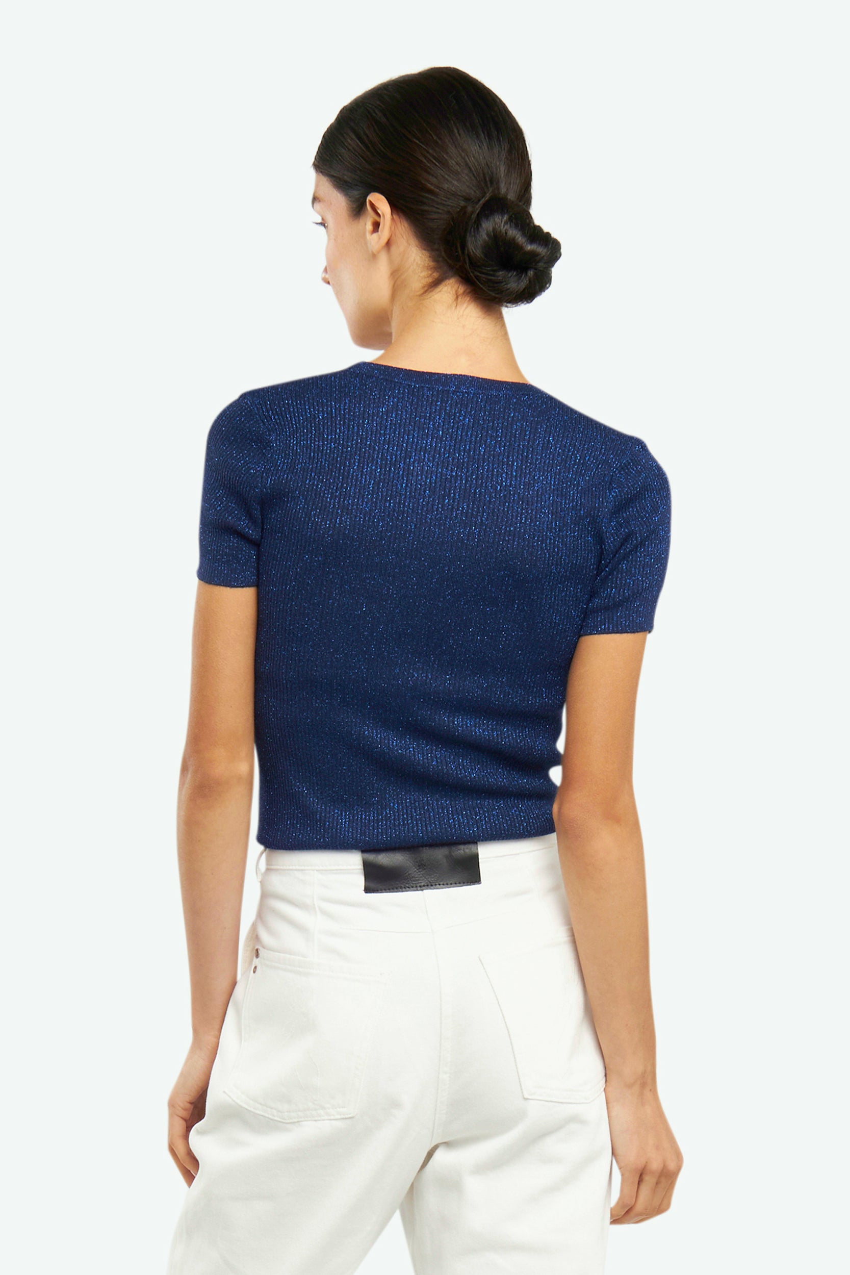 Patrizia Pepe Navy Lurex-Pullover