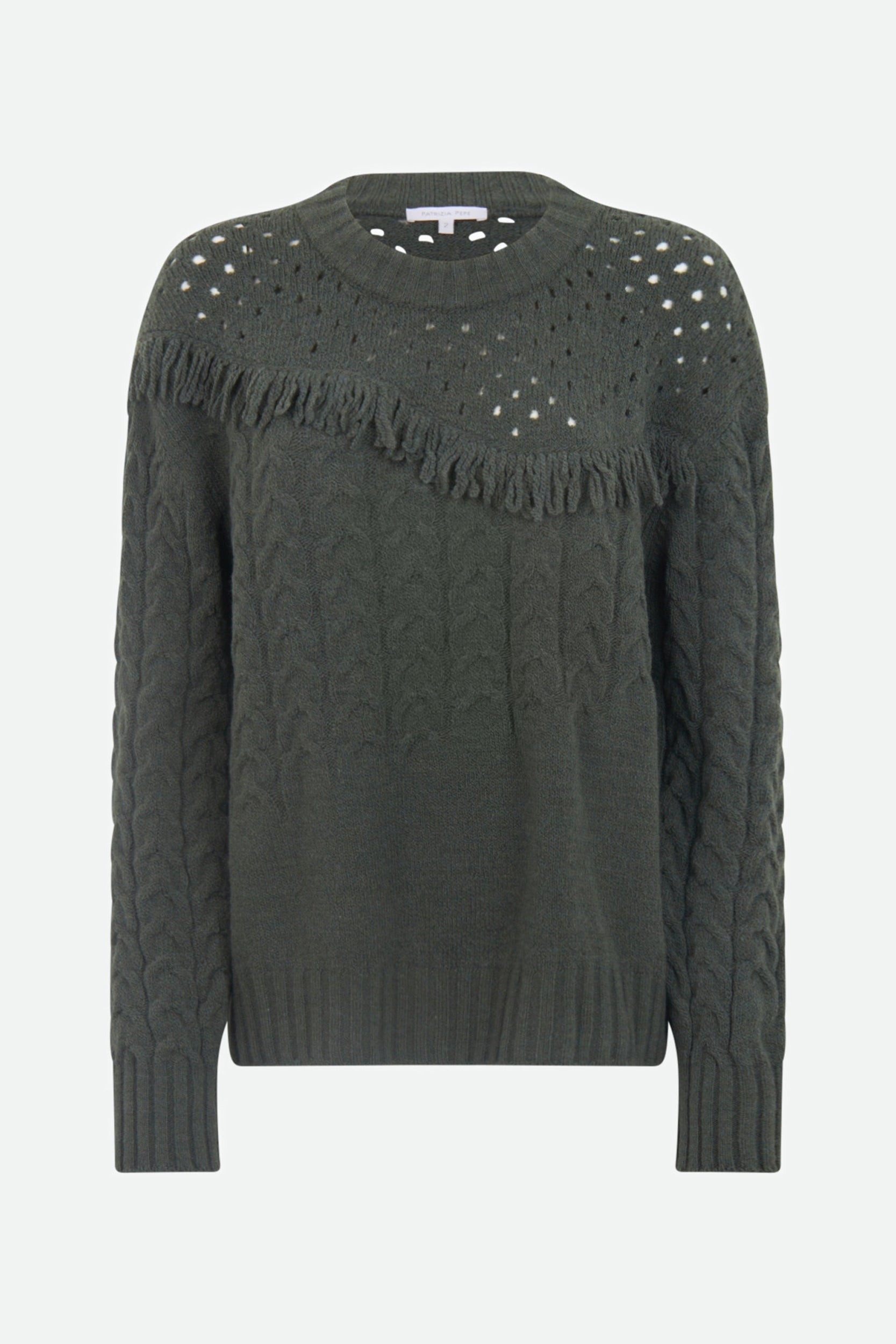 Patrizia Pepe Pullover mit Grüne Fransen