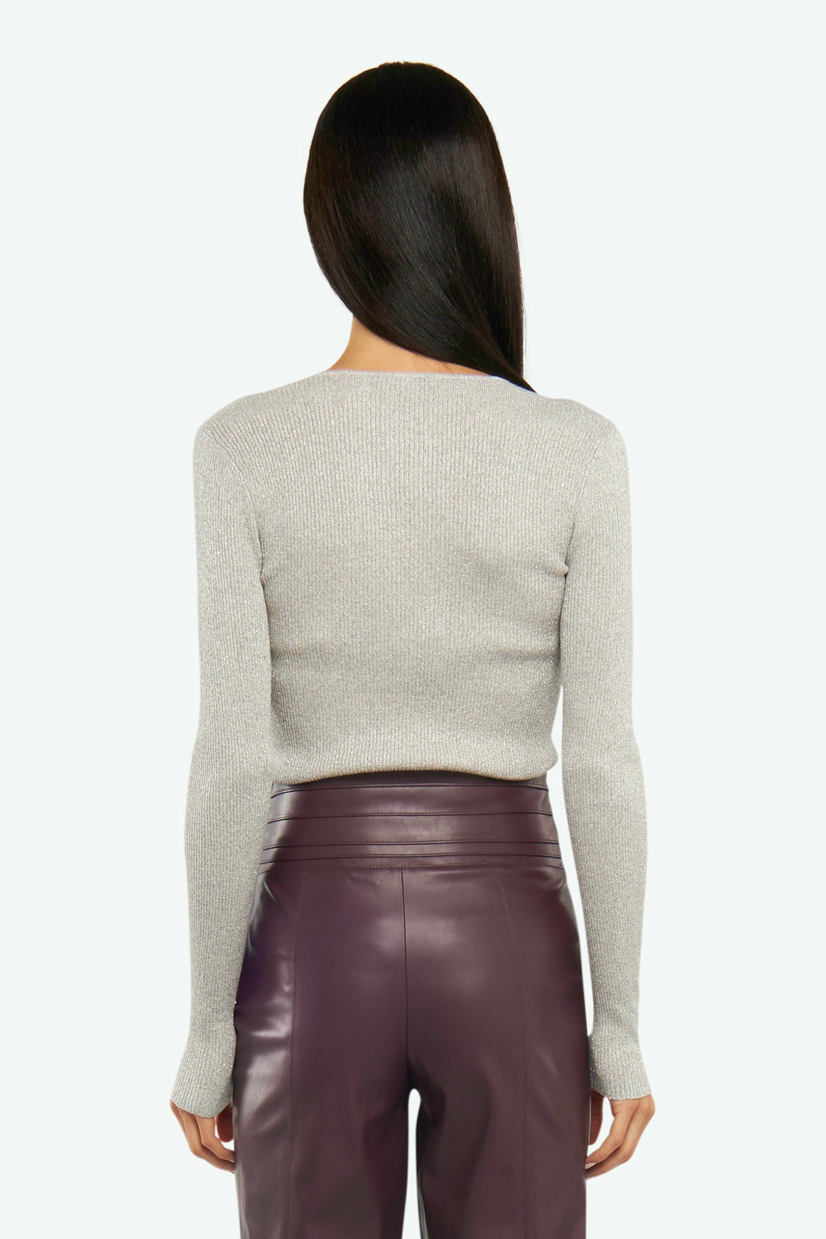 Grau Lurex-Pullover von Patrizia Pepe