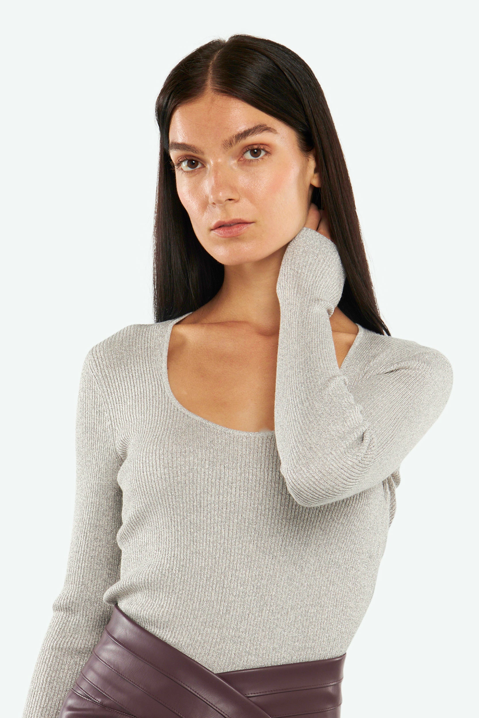 Grau Lurex-Pullover von Patrizia Pepe