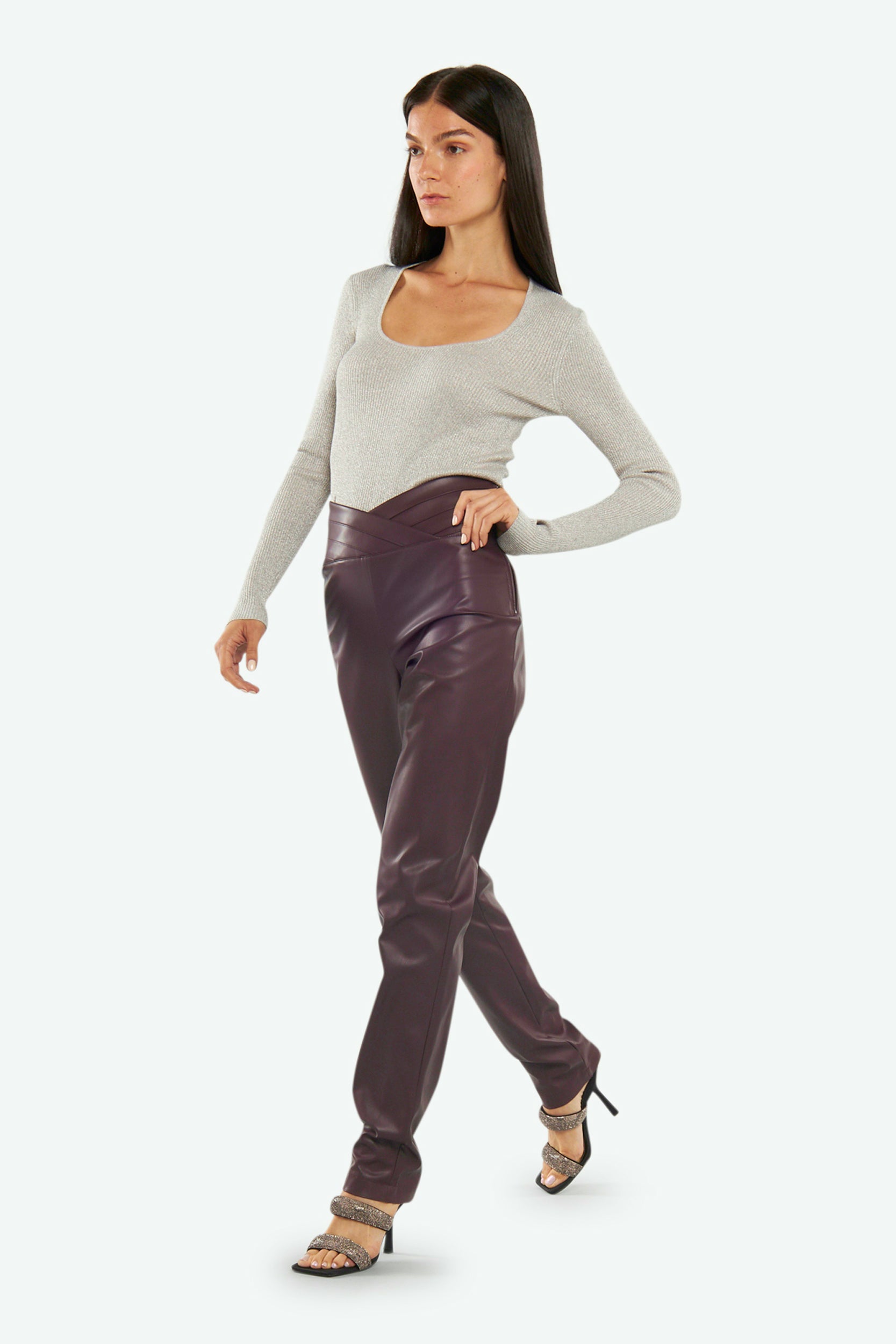 Grau Lurex-Pullover von Patrizia Pepe