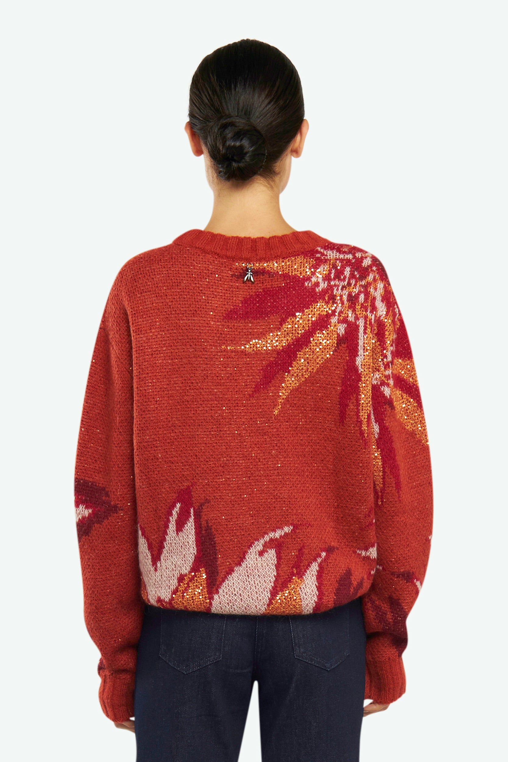 Orange Jacquard-Pullover Patrizia Pepe