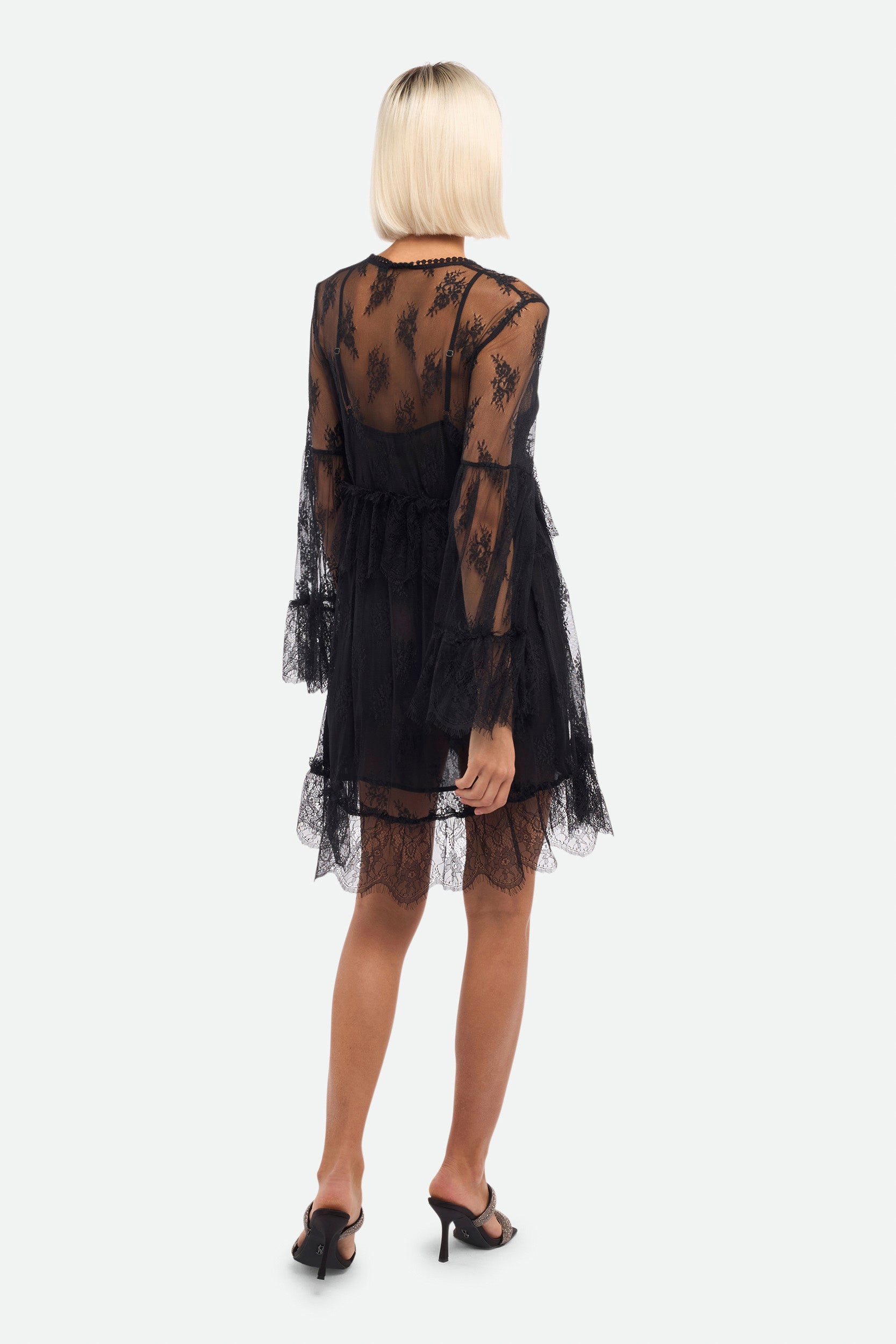 Pinko Schwarz Spitzenkleid