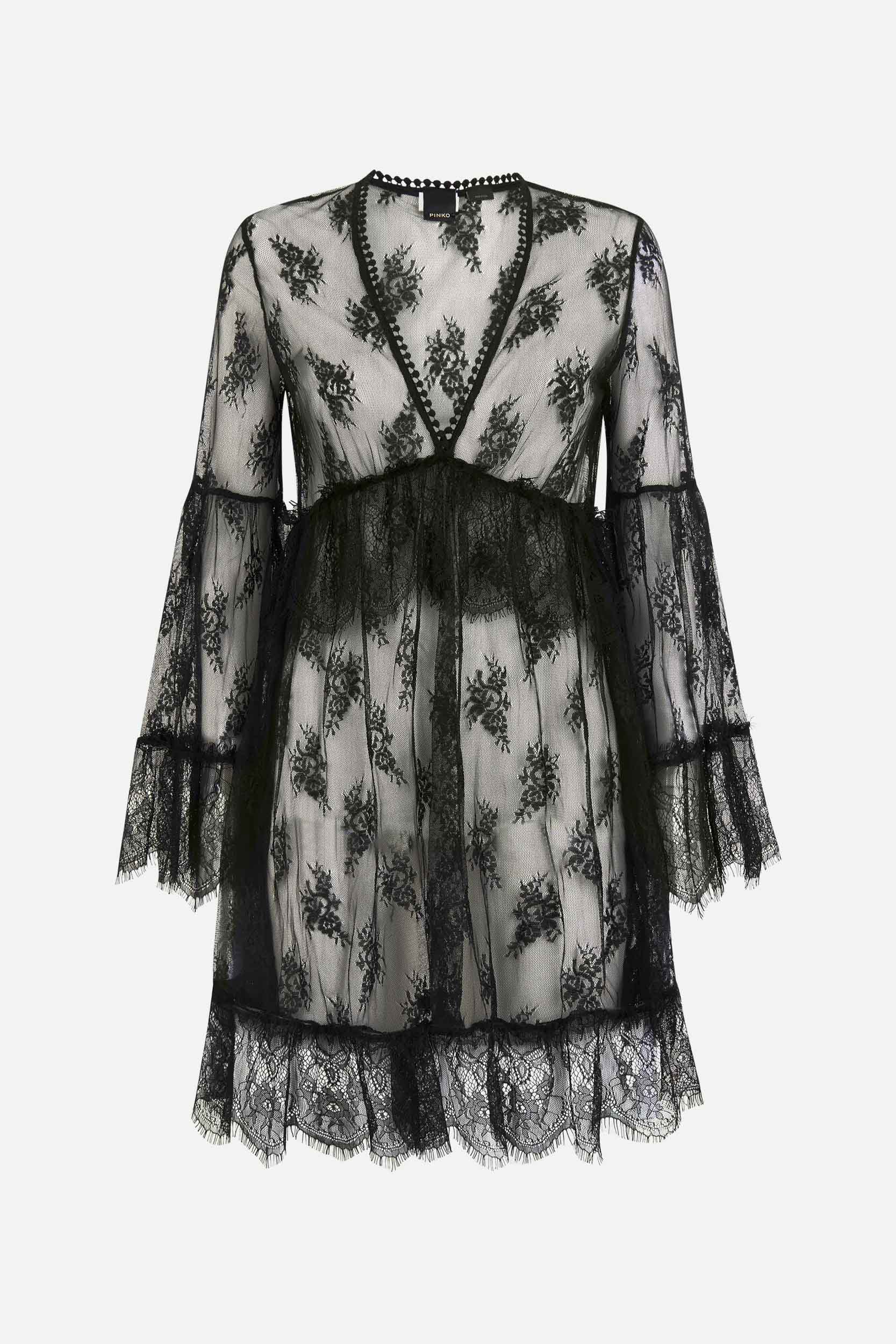 Pinko Schwarz Spitzenkleid