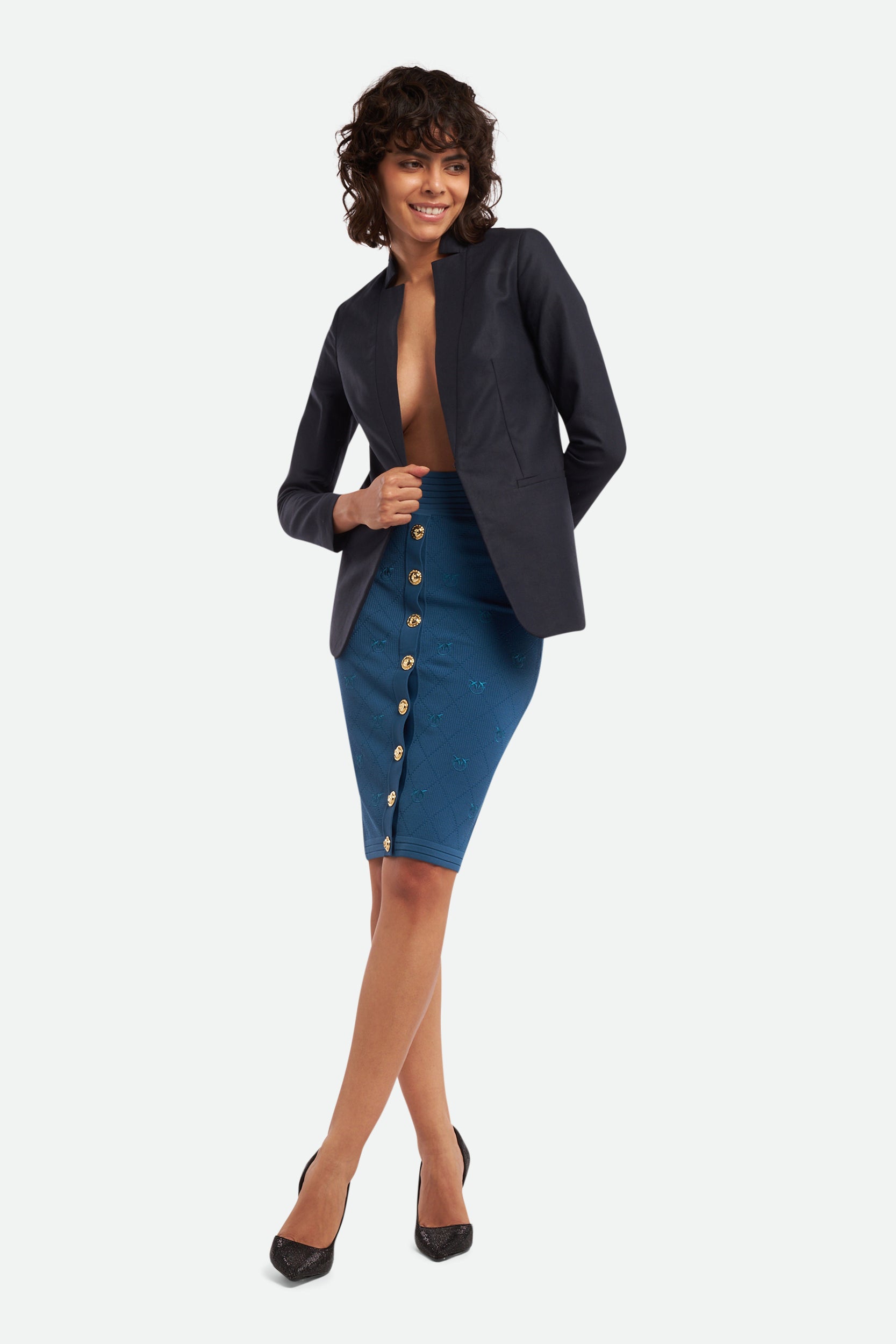 Pinko Longuette Jacquard Blau